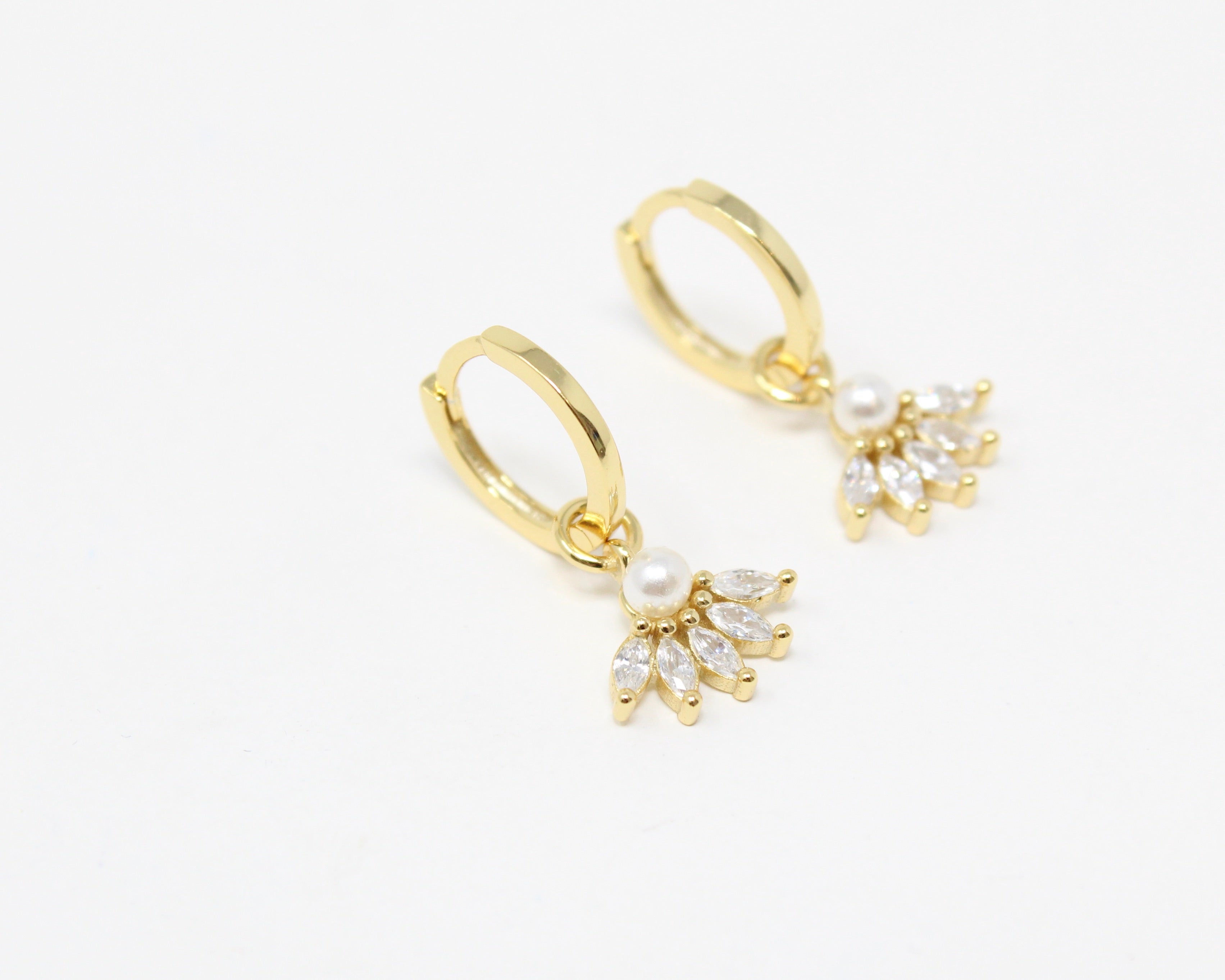 SOLIS, boucles d'oreille argent sterling plaqué or.