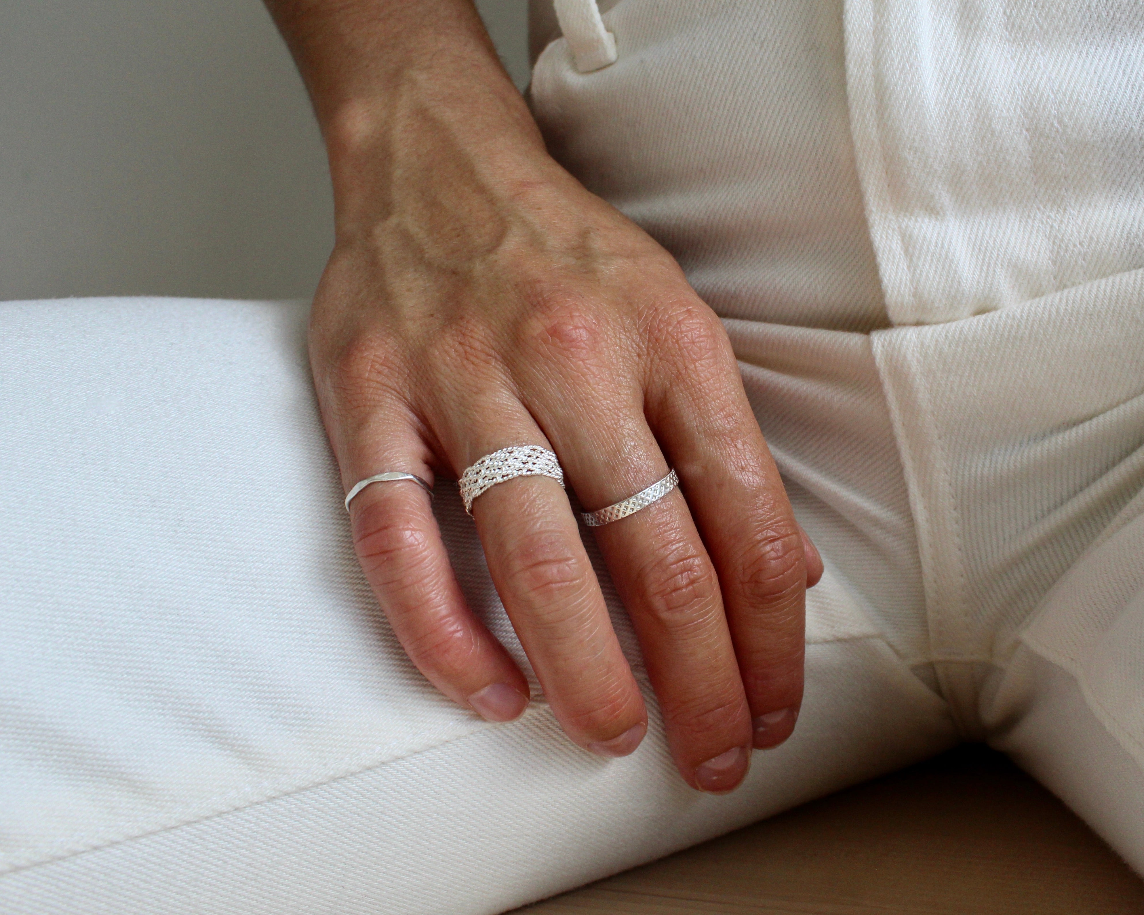 ESPACE, bague argent sterling.