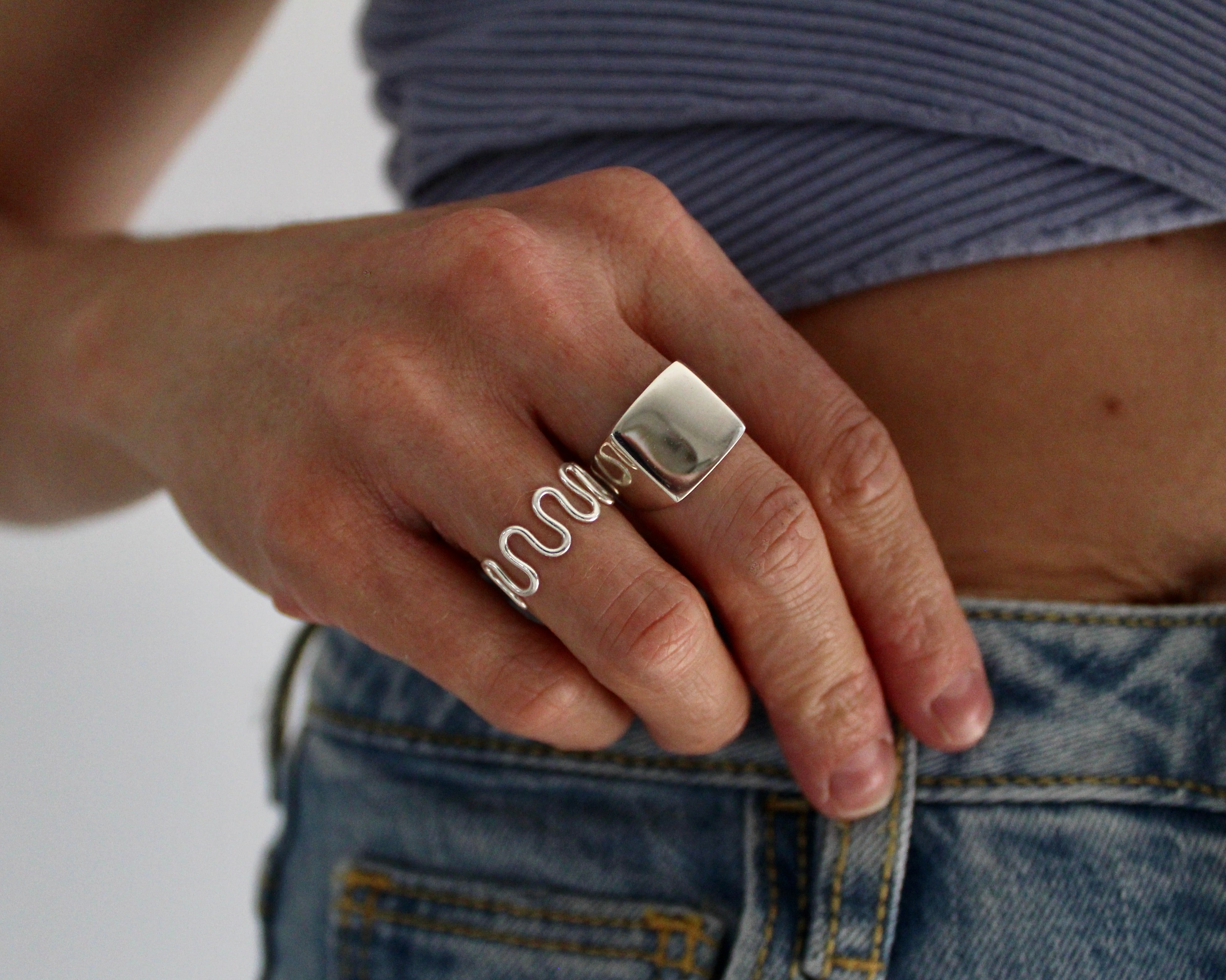 HOULE, bague argent sterling.