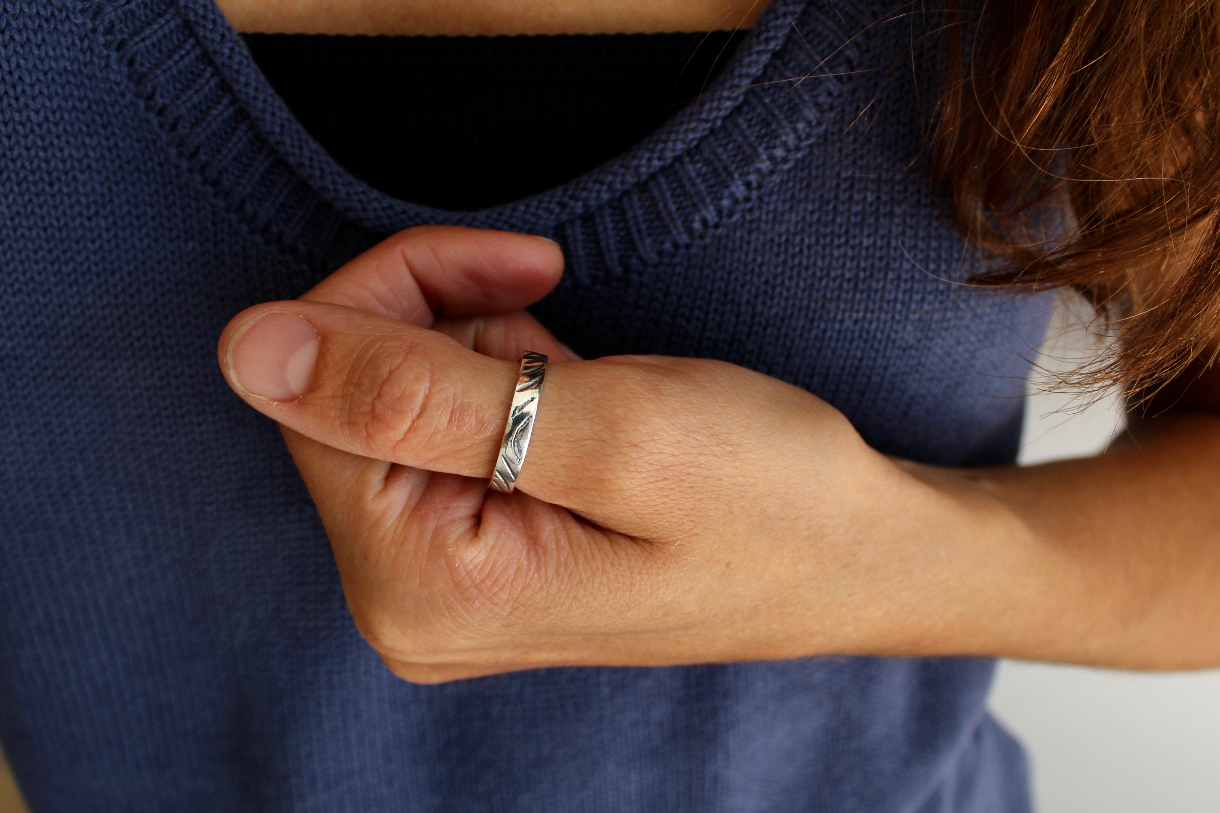 FLUIDE, bague argent sterling.