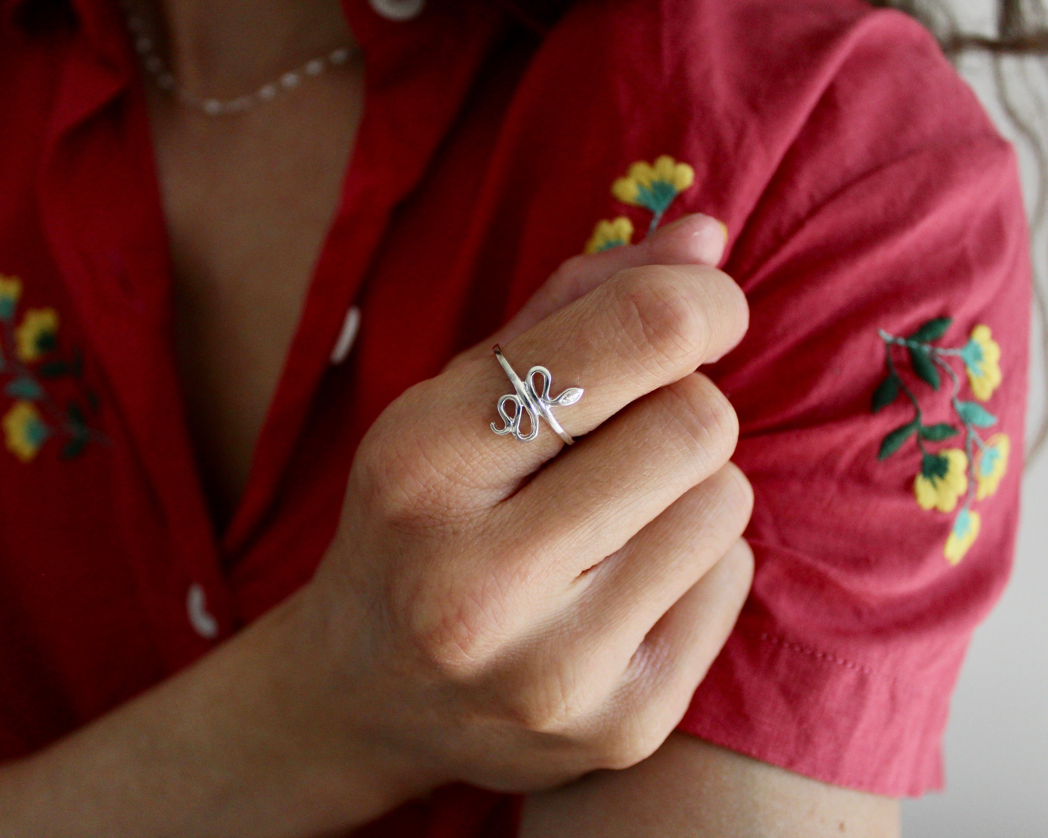 SERPENT, bague argent sterling.