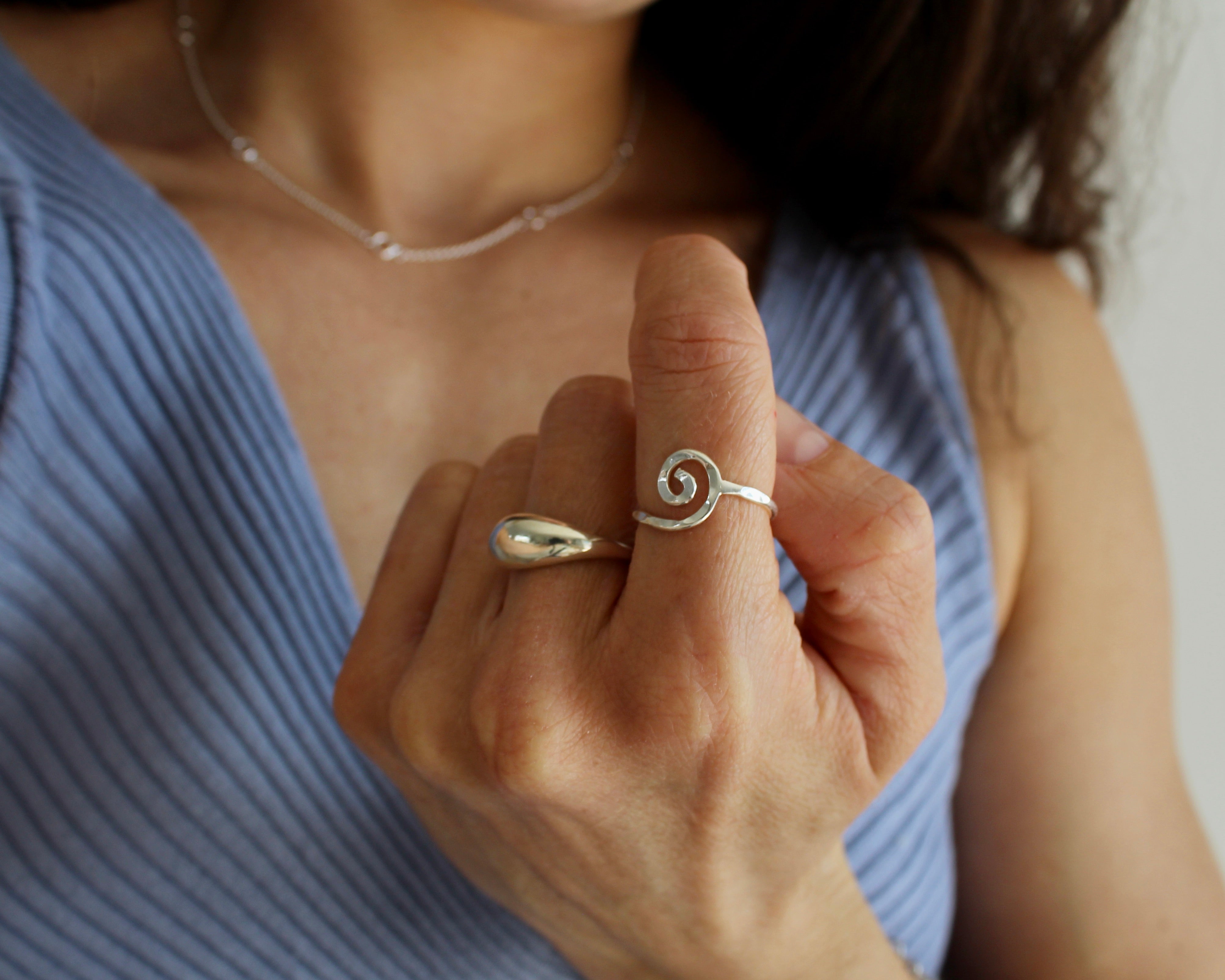 CYCLONE, bague argent sterling.