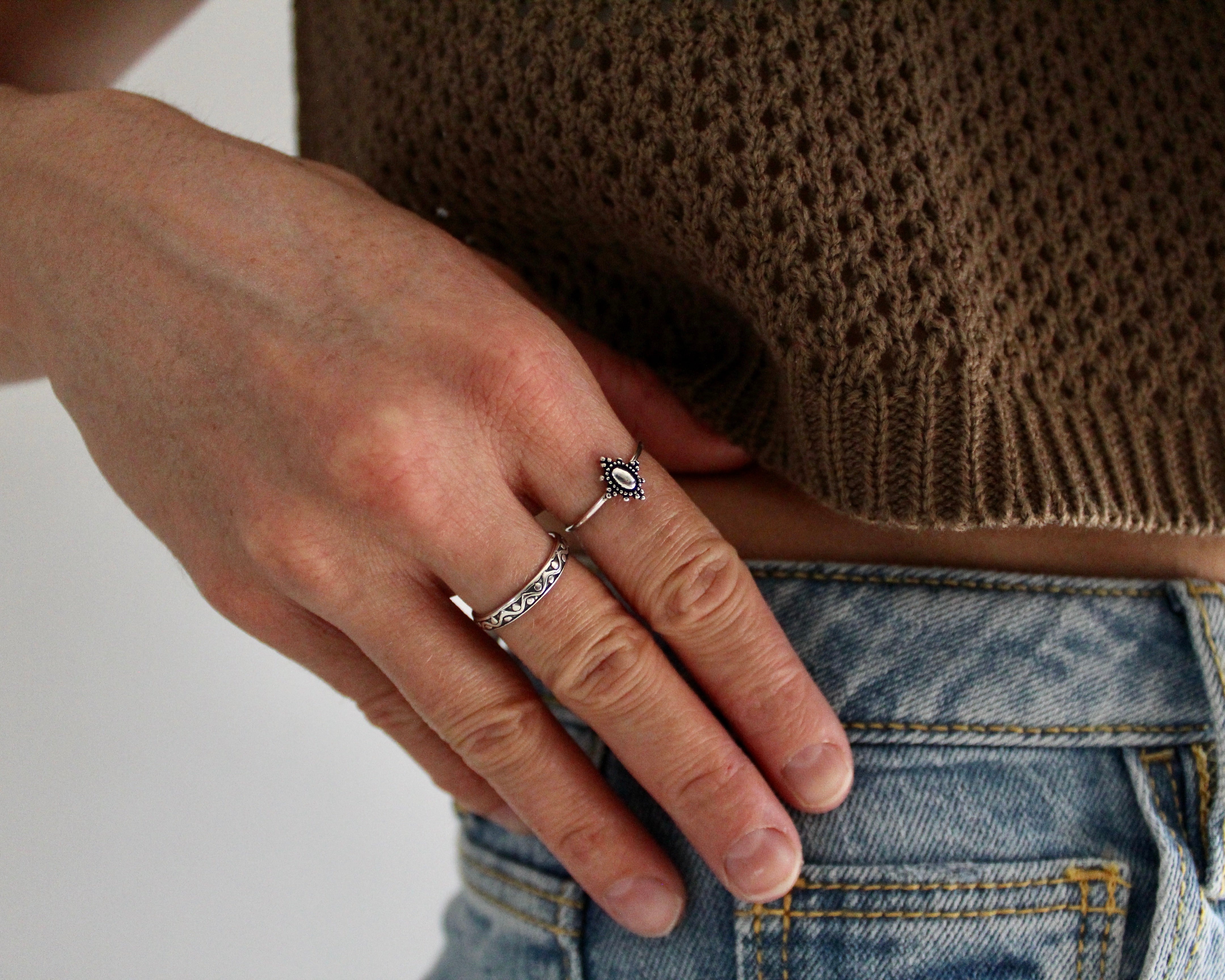 Corail, bague argent sterling.