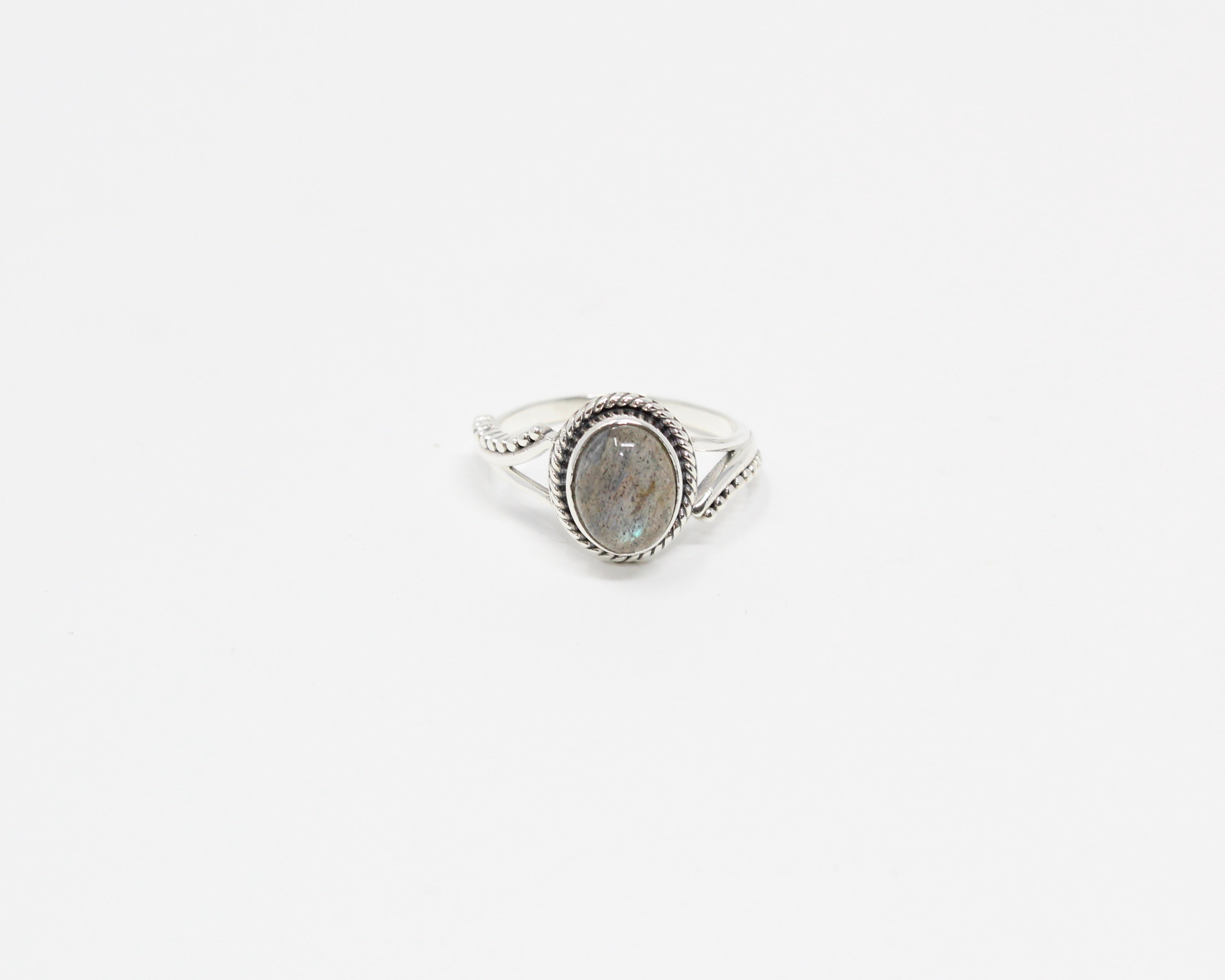 BONHEUR, bague argent sterling, labradorite.