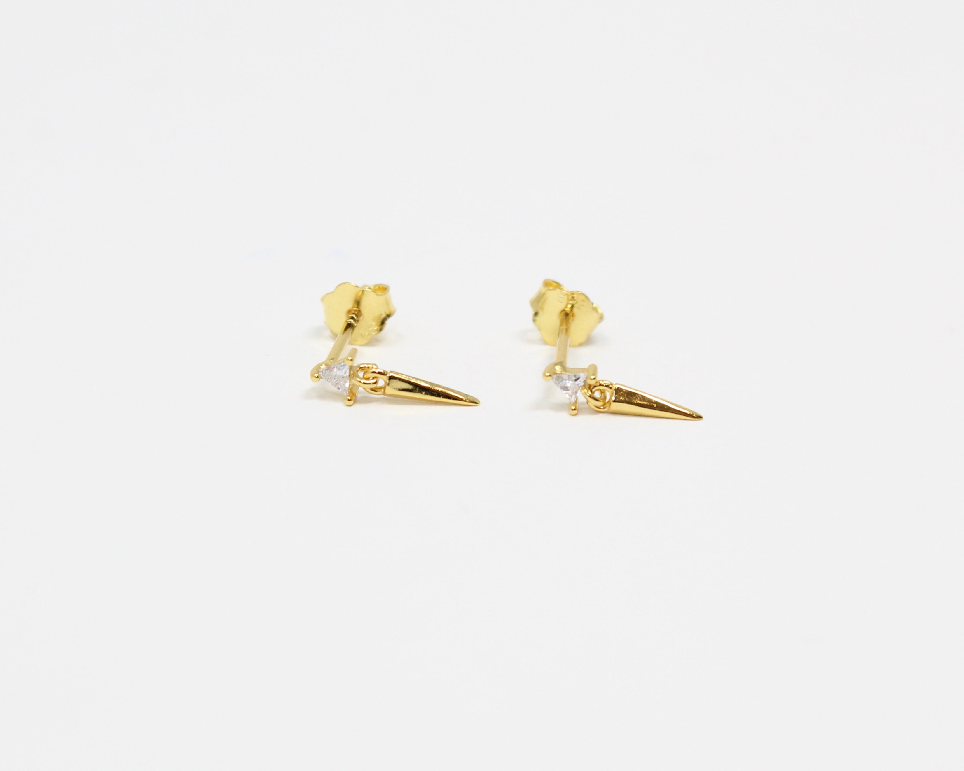 AZ, boucles d'oreilles  or vermeil. Argent sterling plaqué or.