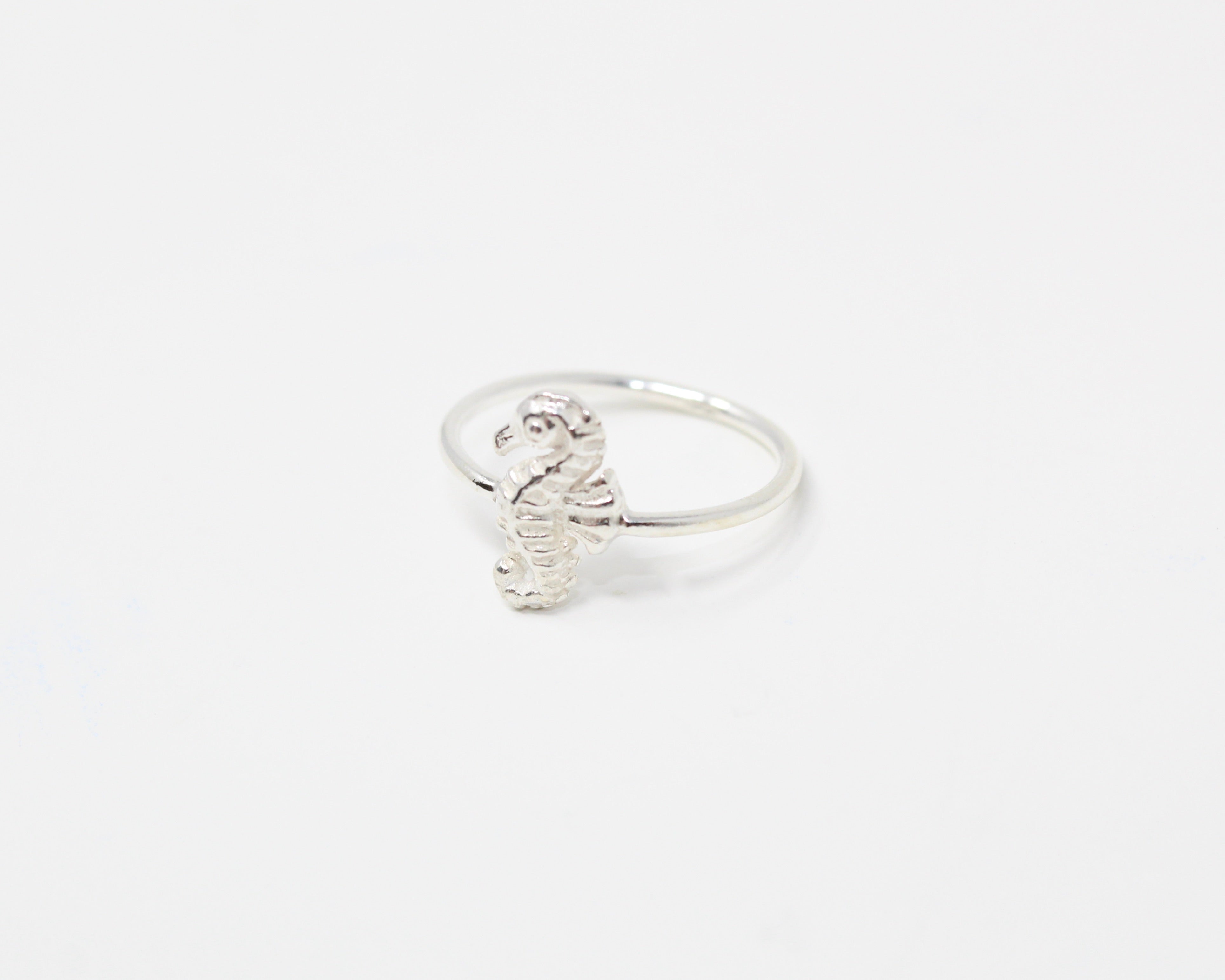 HIPPOCAMPE, bague argent sterling.