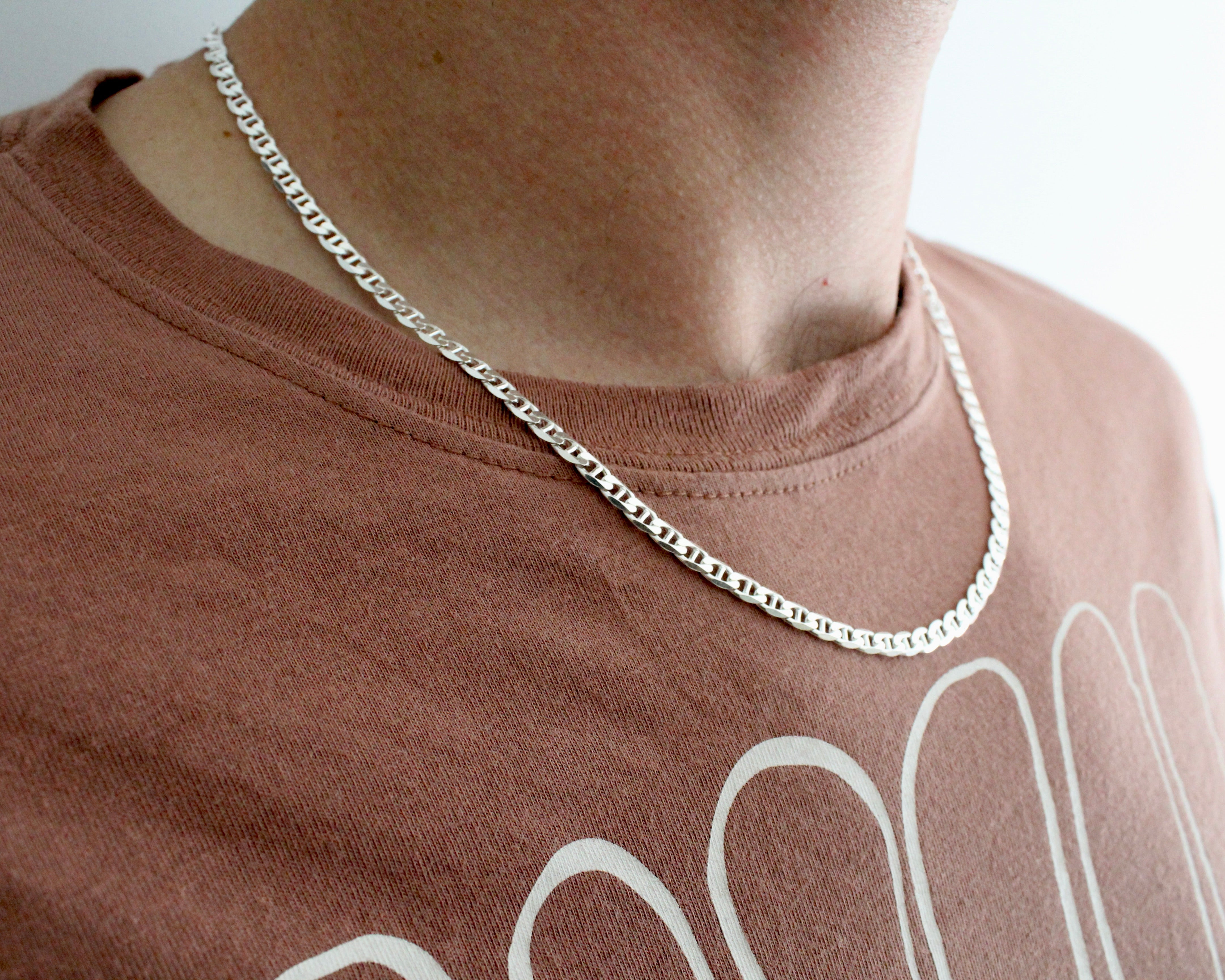 HUBERT, chaine en argent sterling.