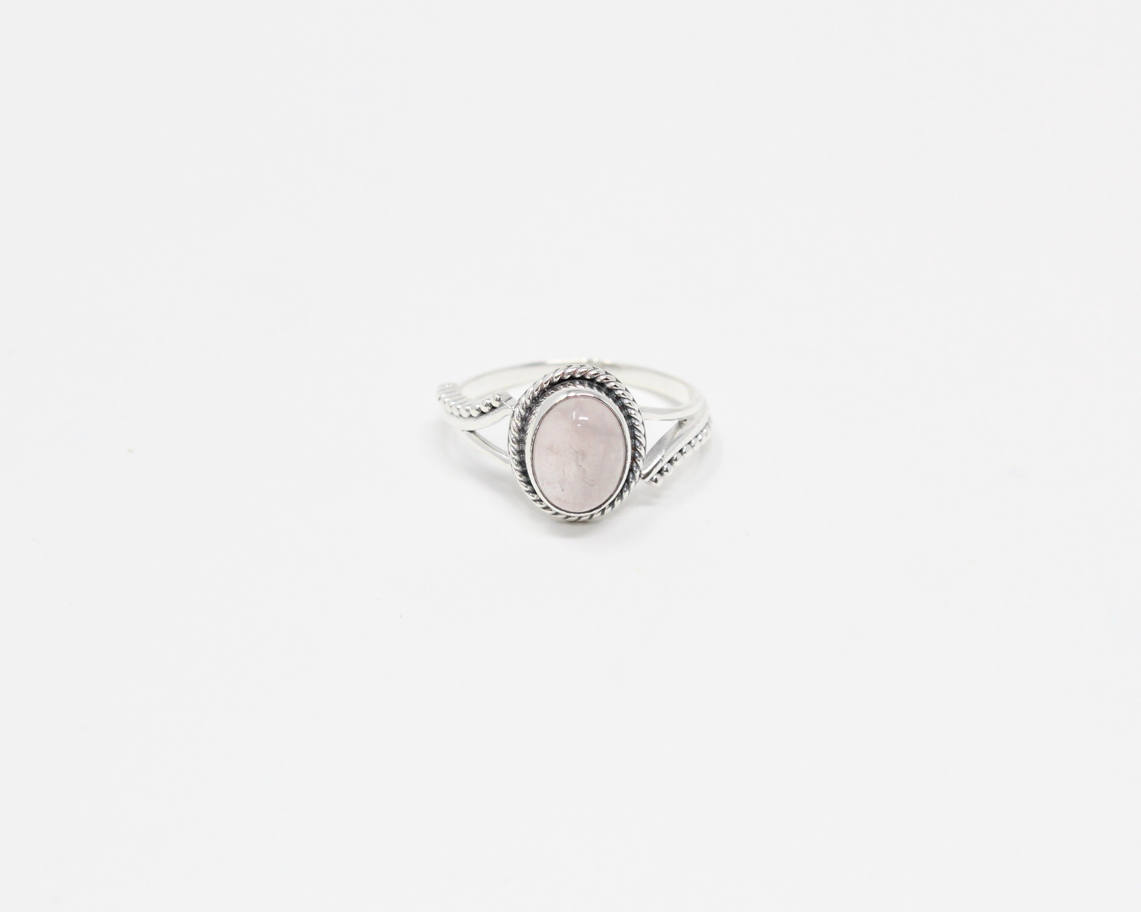 BONHEUR, bague argent sterling, quartz rose.