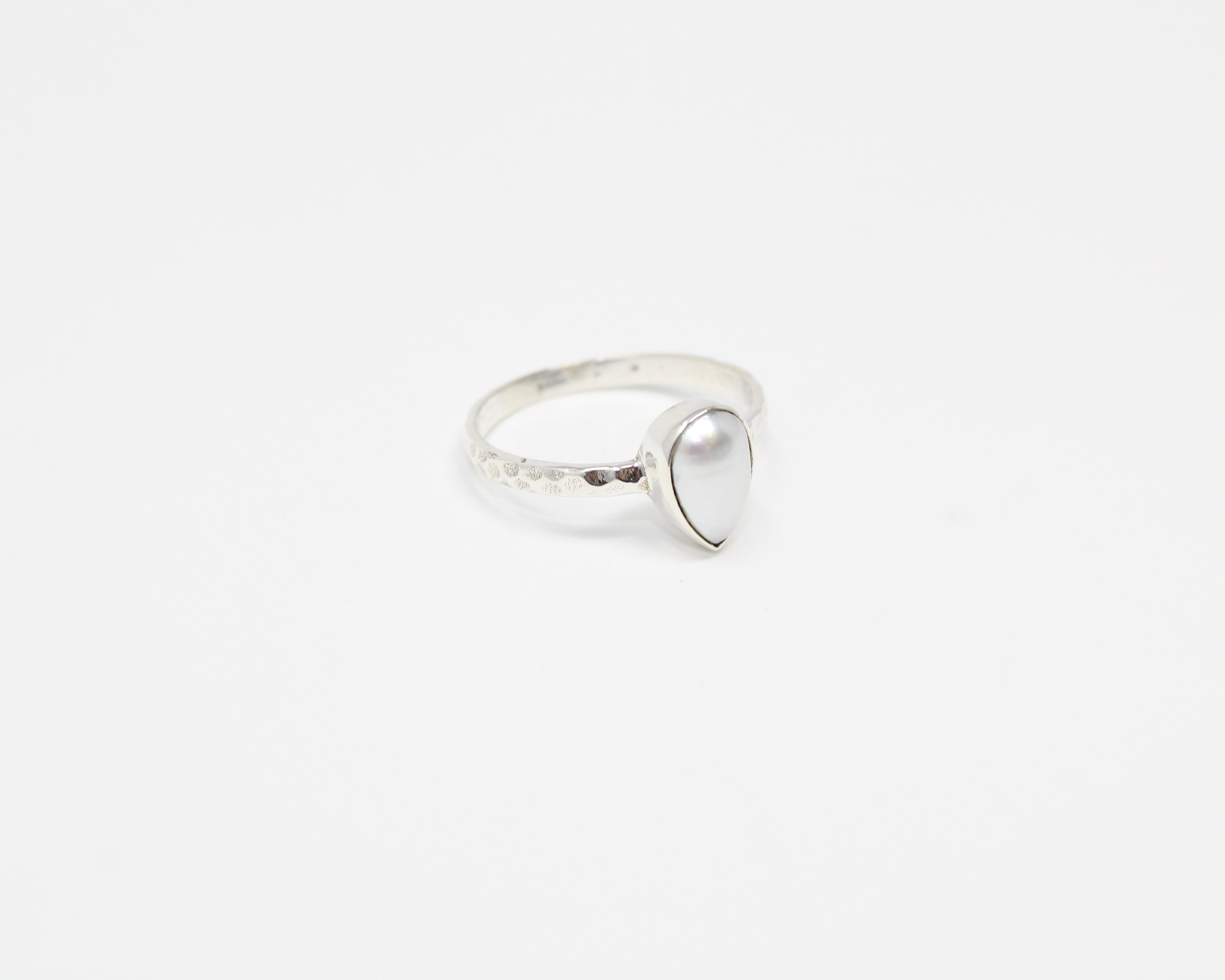 RADIEUSE, bague argent sterling, perle.