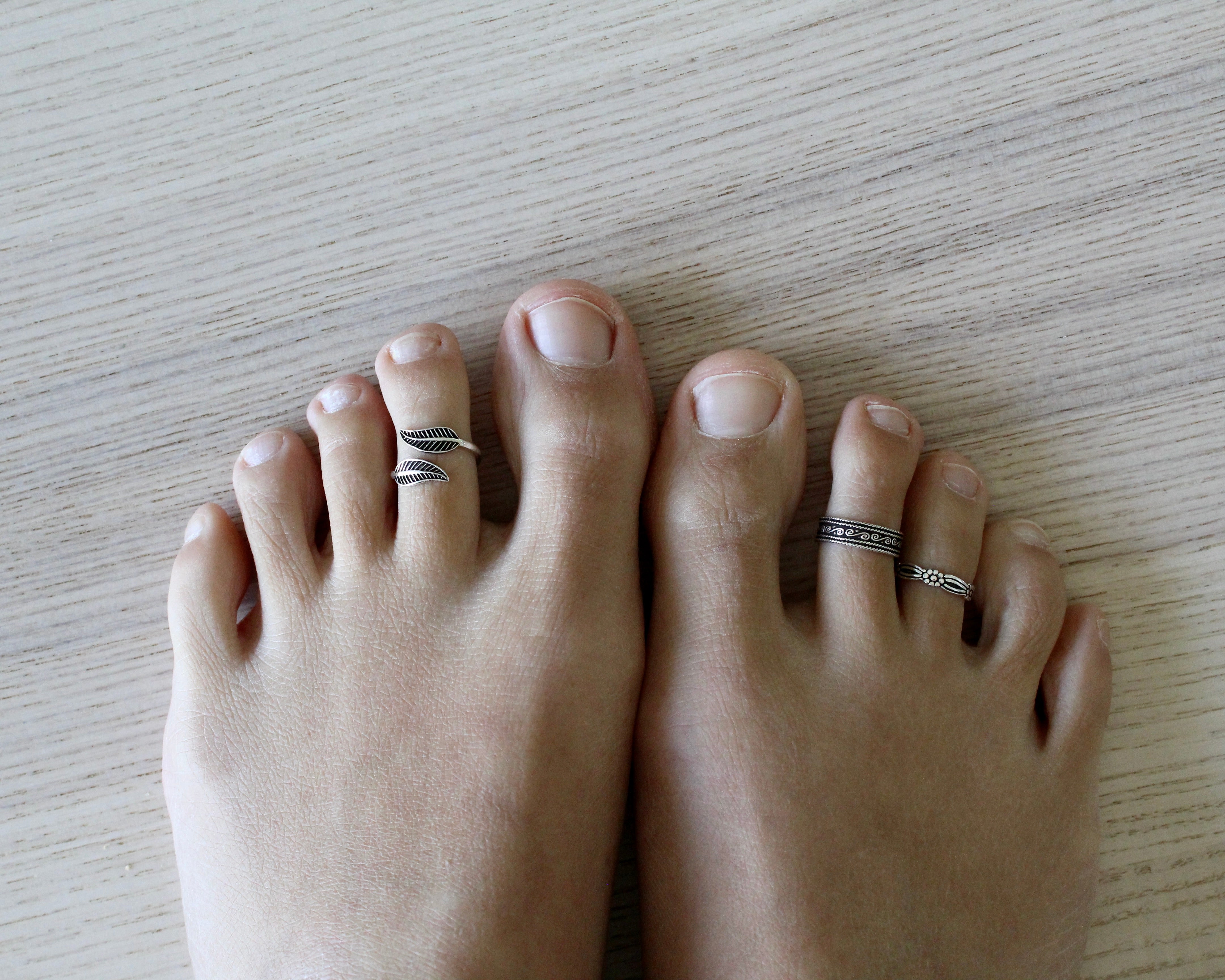 FEUILLE, bague d'orteil argent sterling.