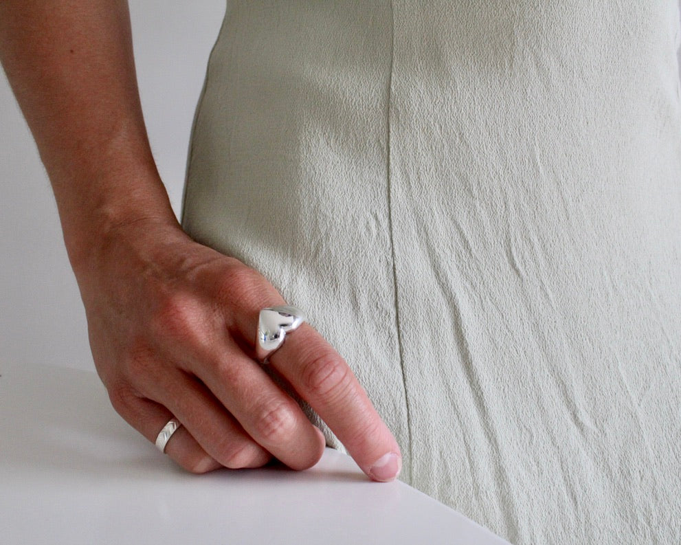 COEUR, bague argent sterling.