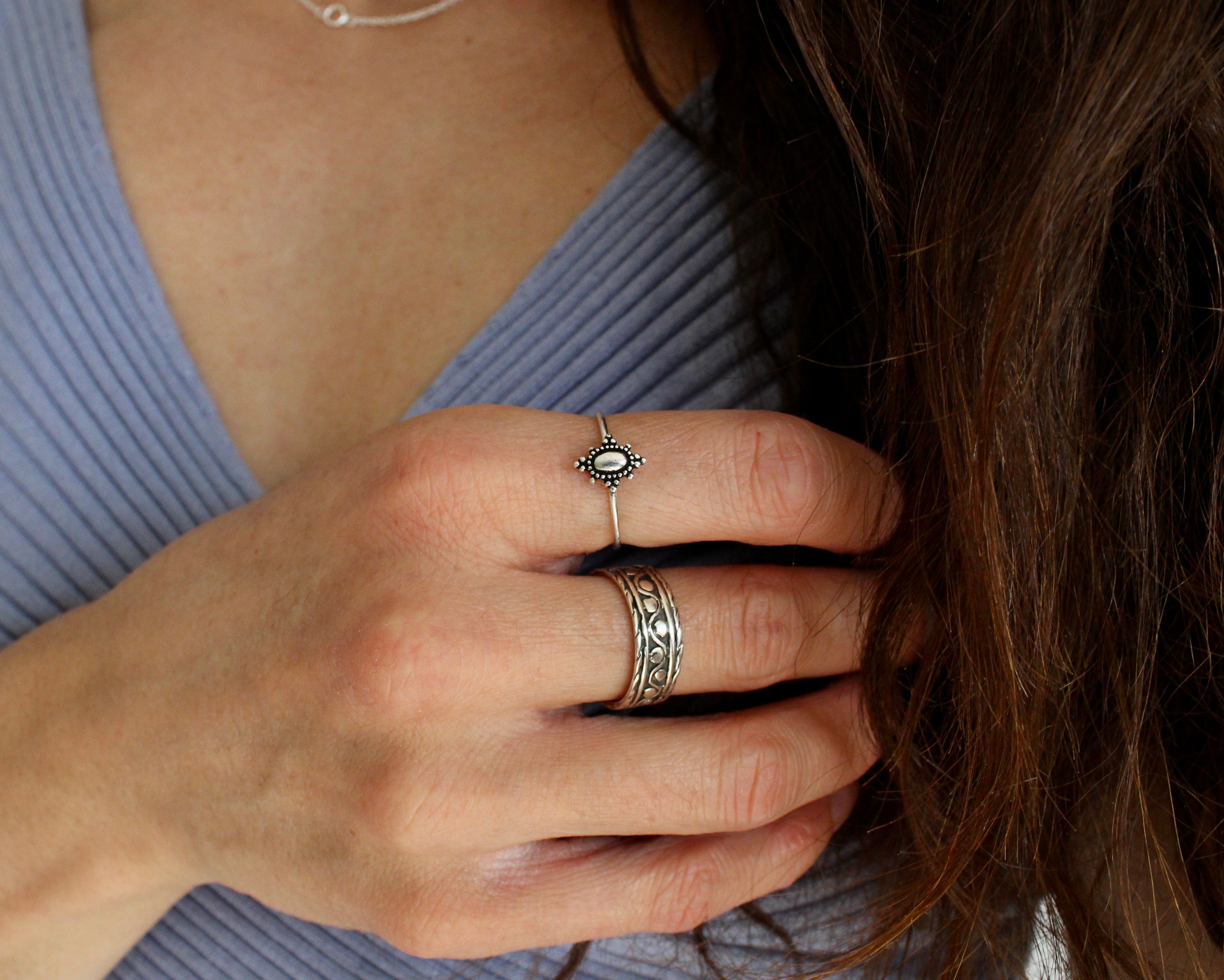 Corail, bague argent sterling.