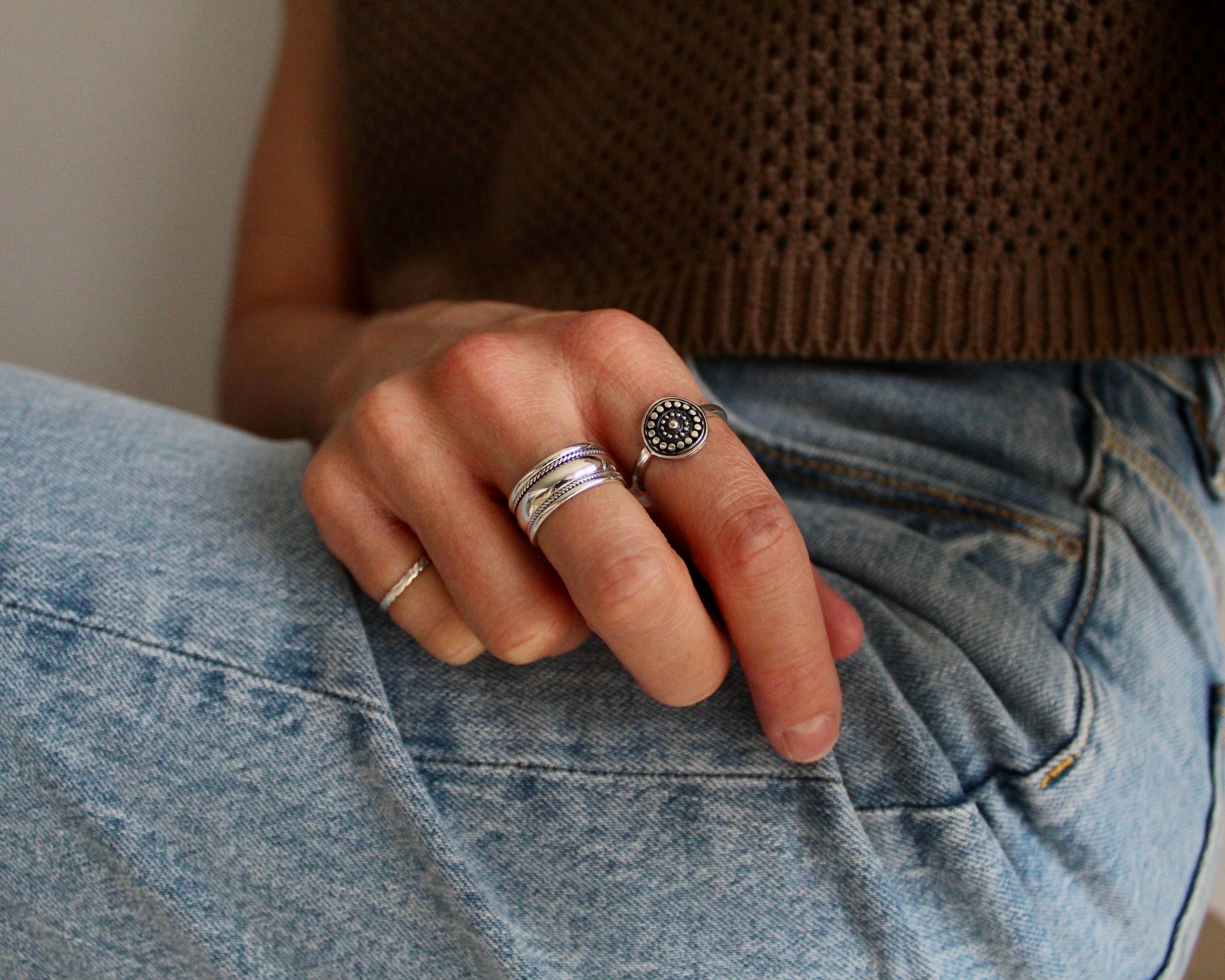 RAMA, bague argent sterling.