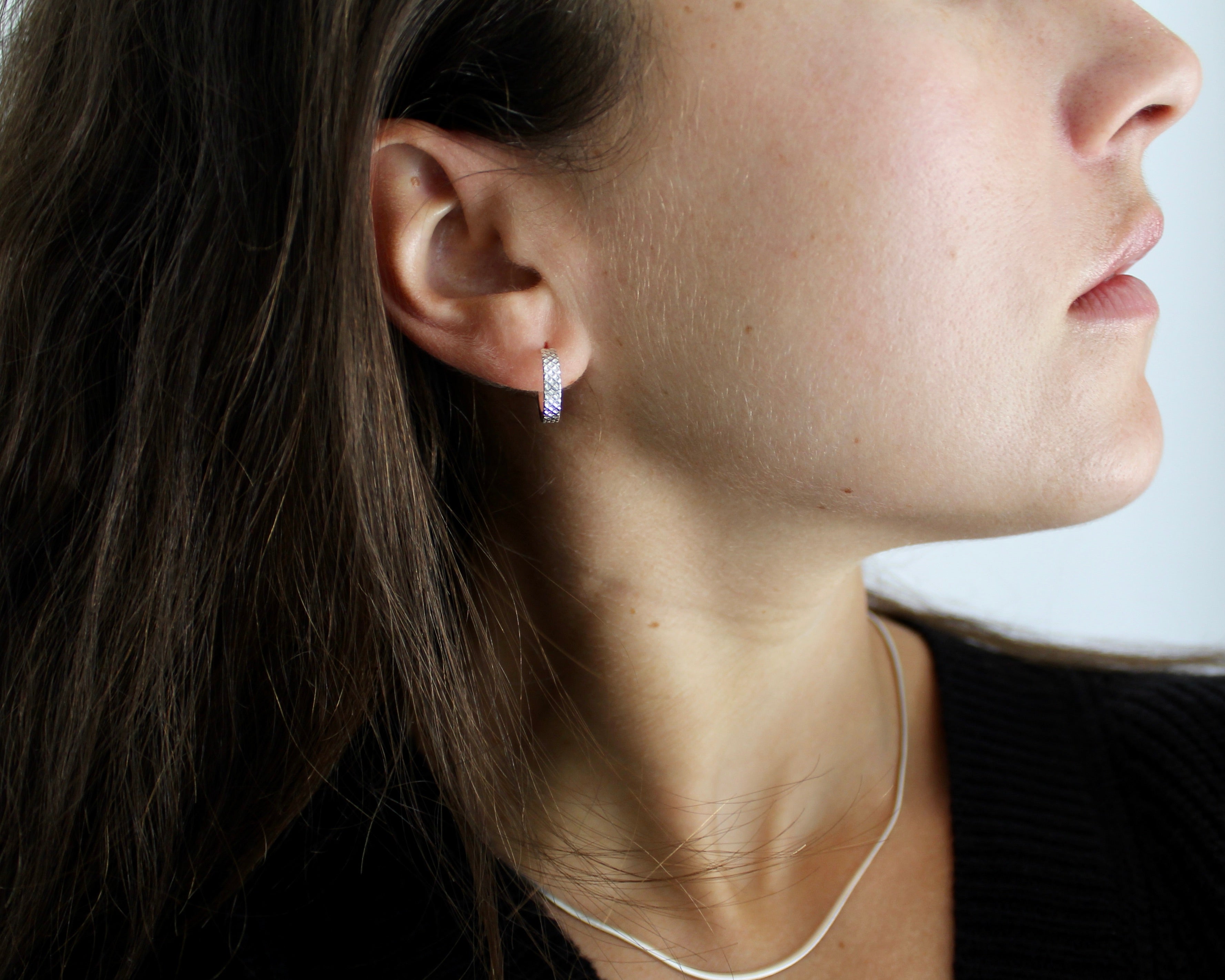 INFINI, boucle d'oreille argent sterling.