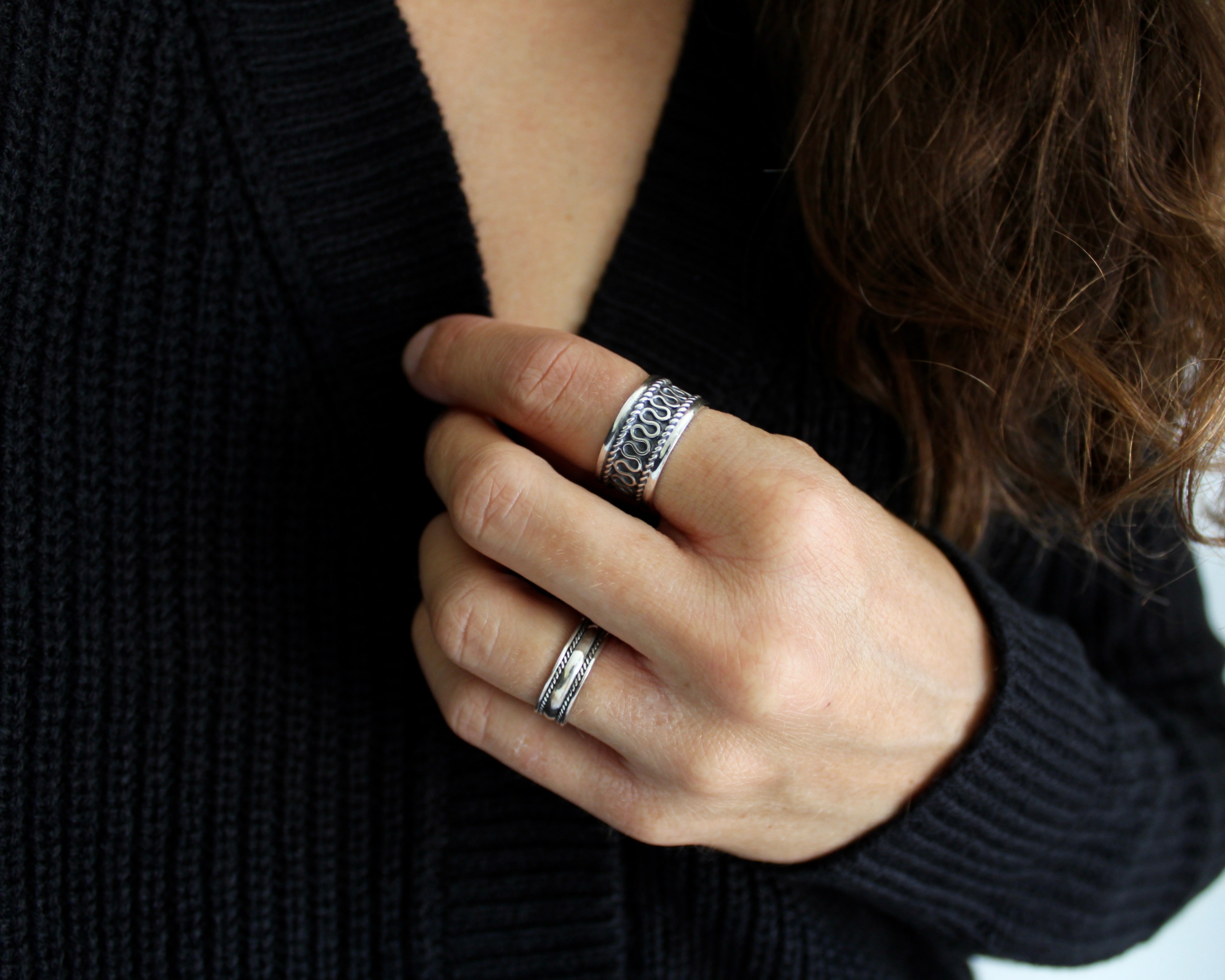 ELIOT, bague unisexe en argent sterling.