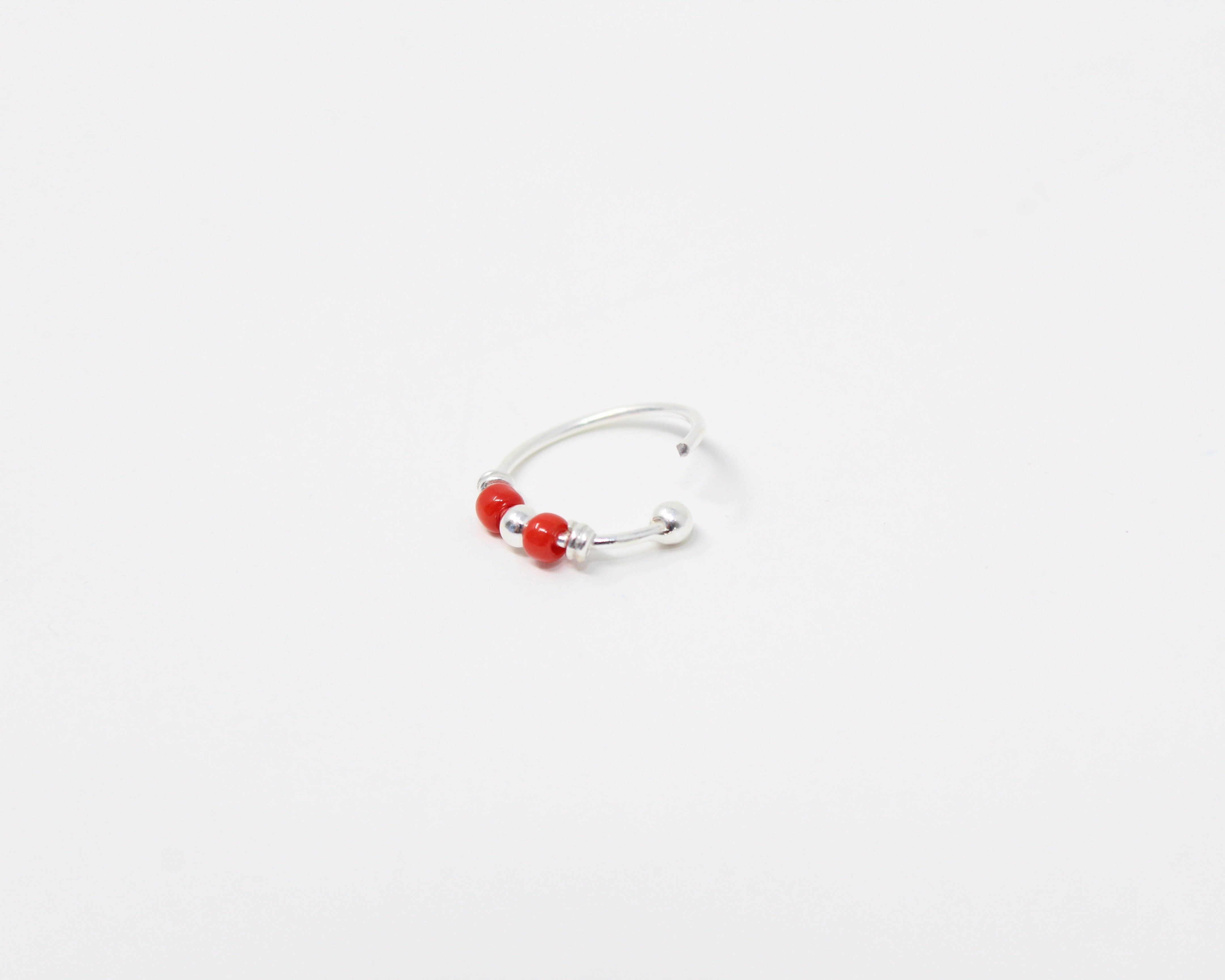 MARRA., anneaux argent sterling et billes.