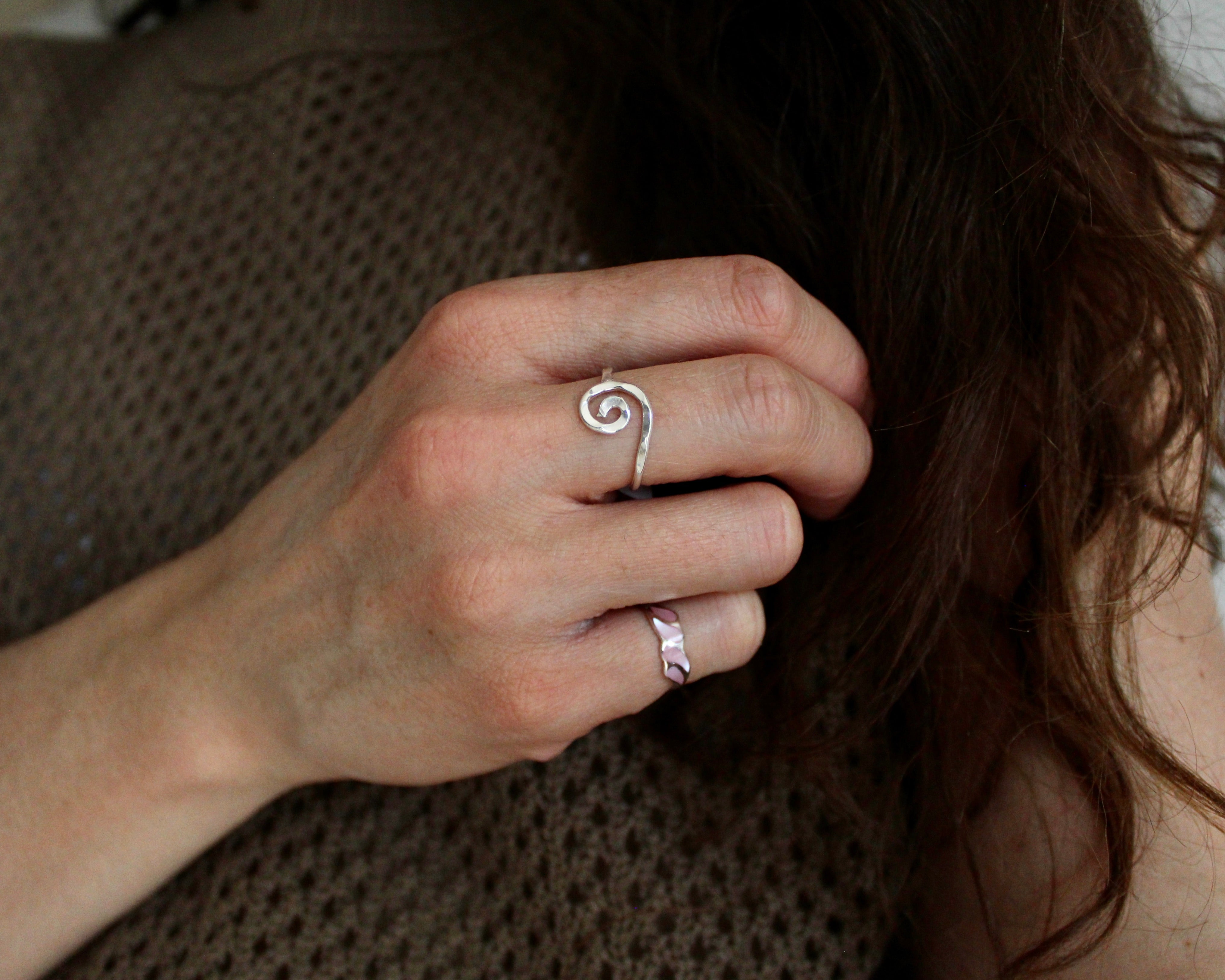 CYCLONE, bague argent sterling.