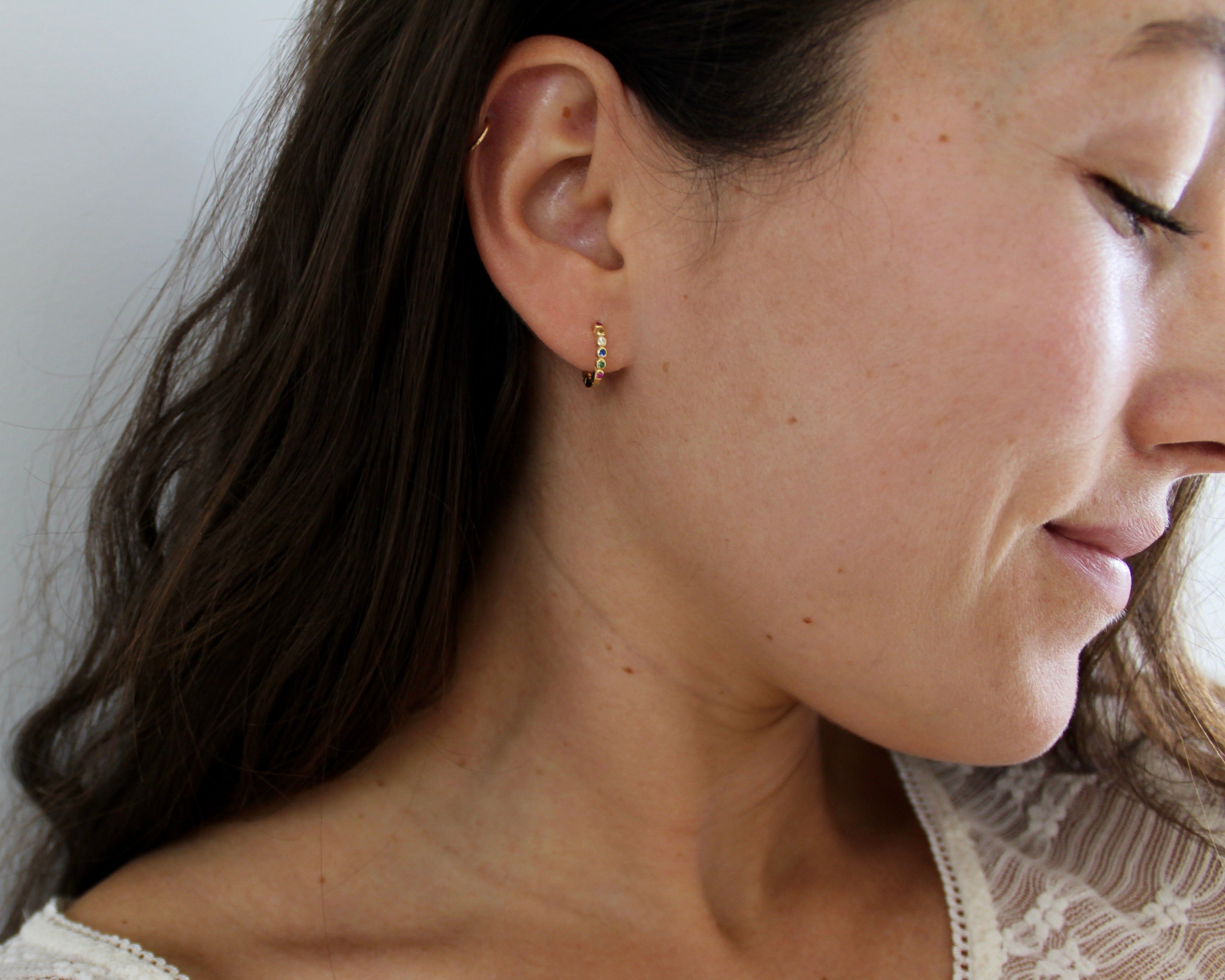 BRONZ, boucles d'oreilles, or vermeil.