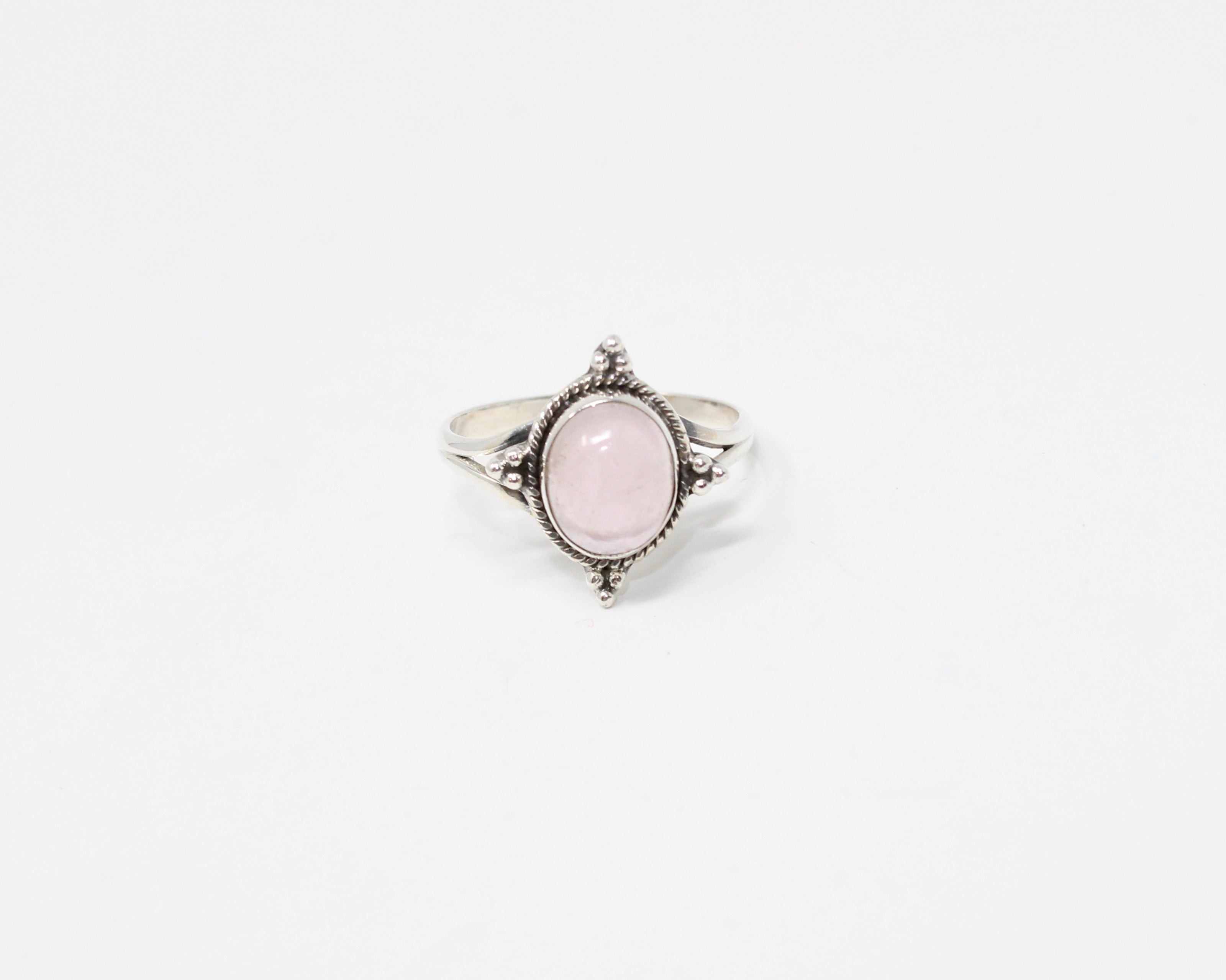 CHANCE, bague argent sterling et pierre semi-précieuse, quartz rose.