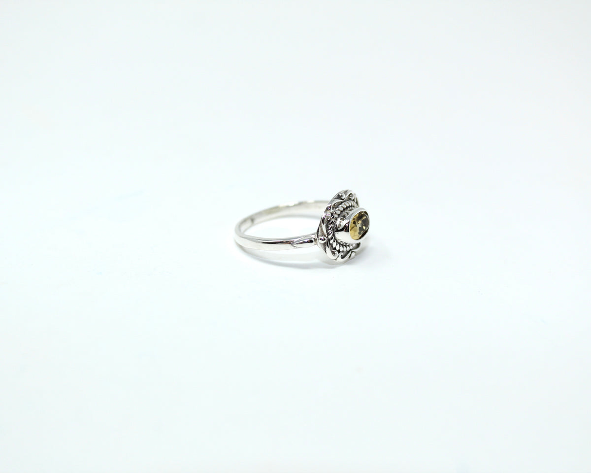 JOIE, bague argent sterling et pierre semi-précieuse, citrine.