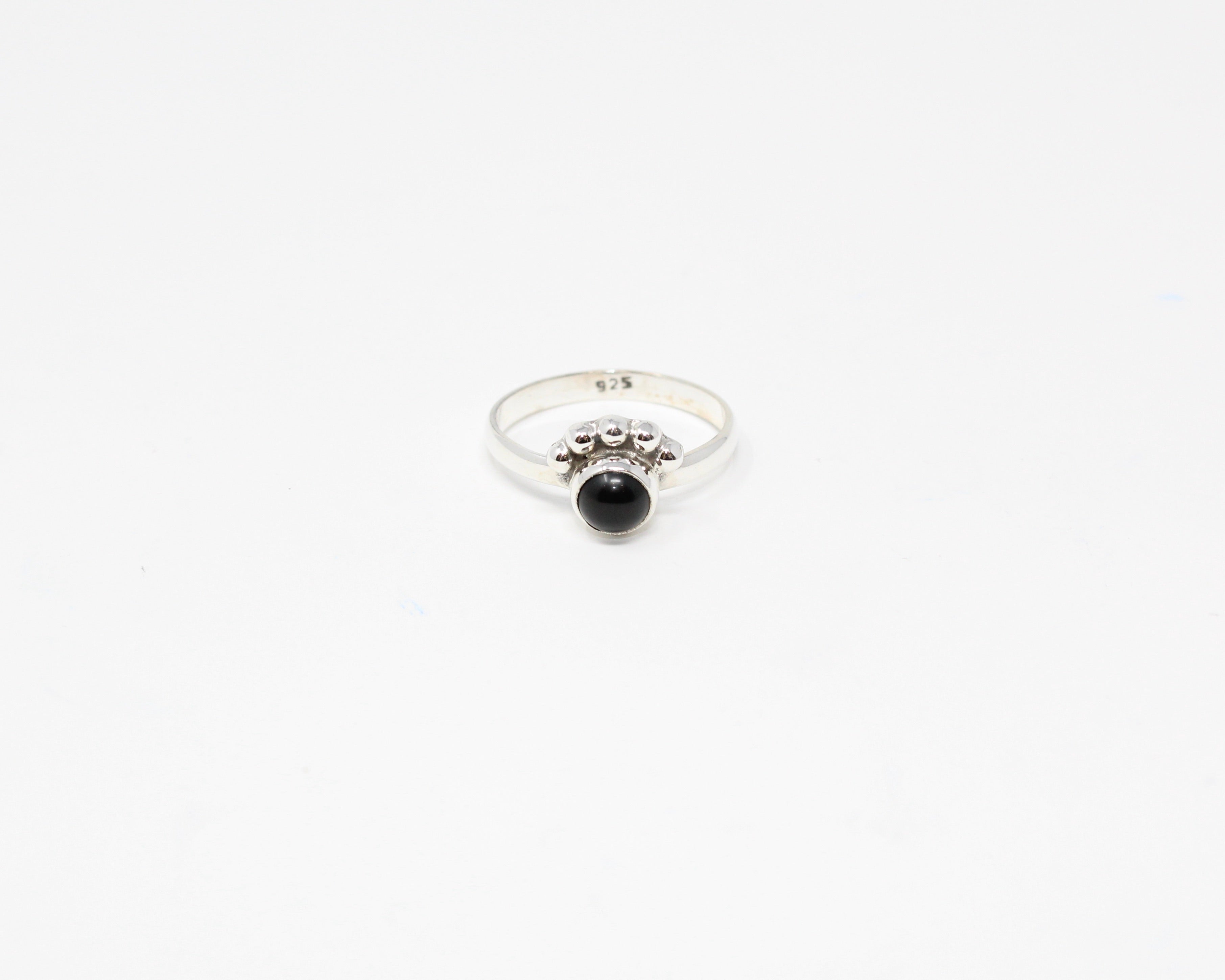 CALME, bague argent sterling et pierre semi-précieuse, ONYX.