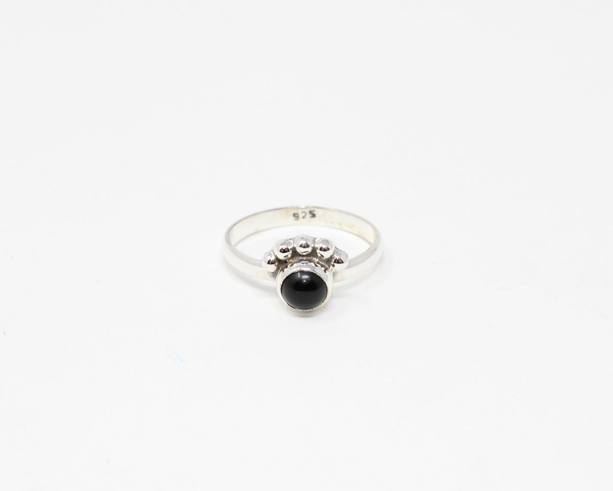 CALME, bague argent sterling et pierre semi-précieuse, ONYX.
