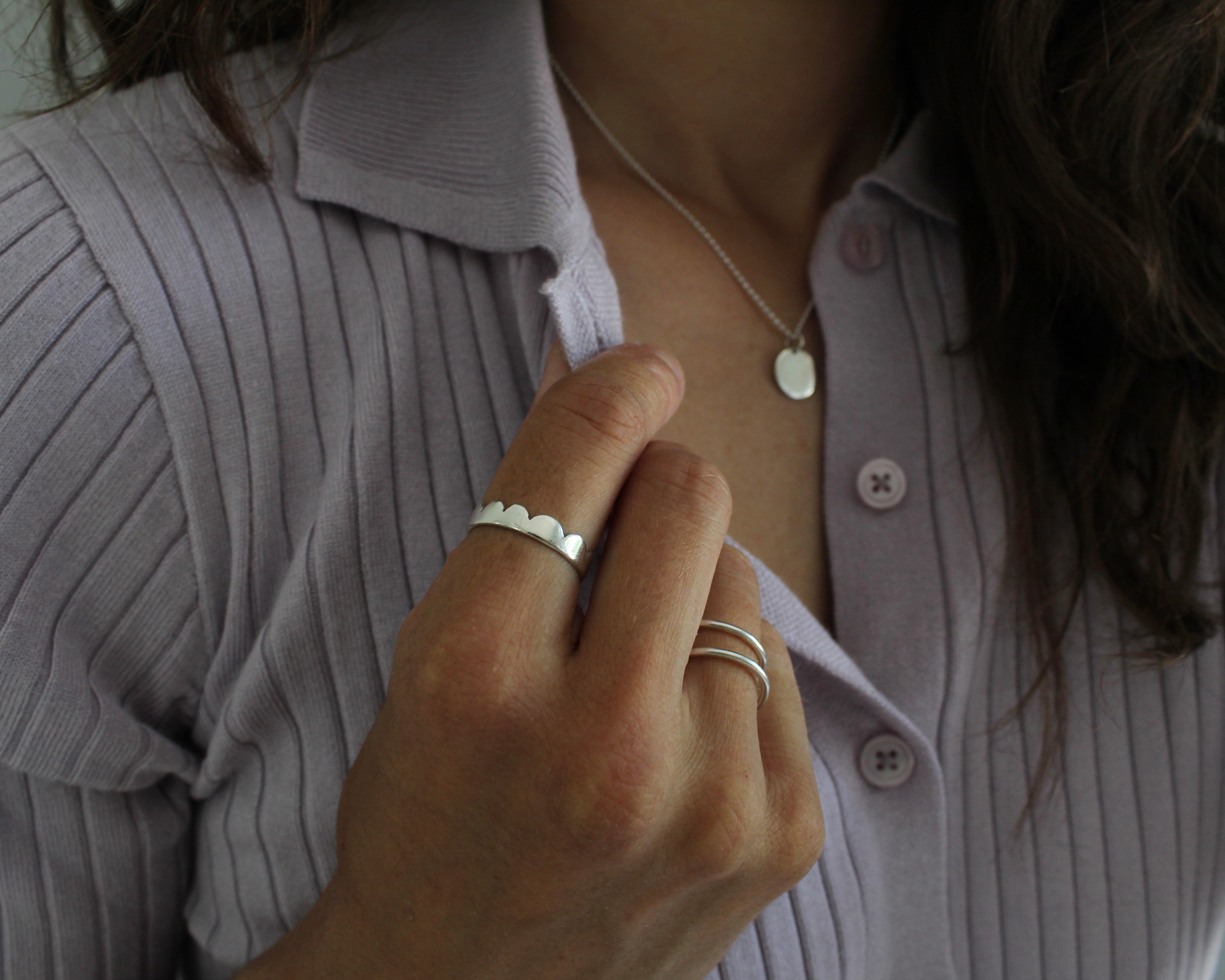 NUAGE, bague argent sterling.