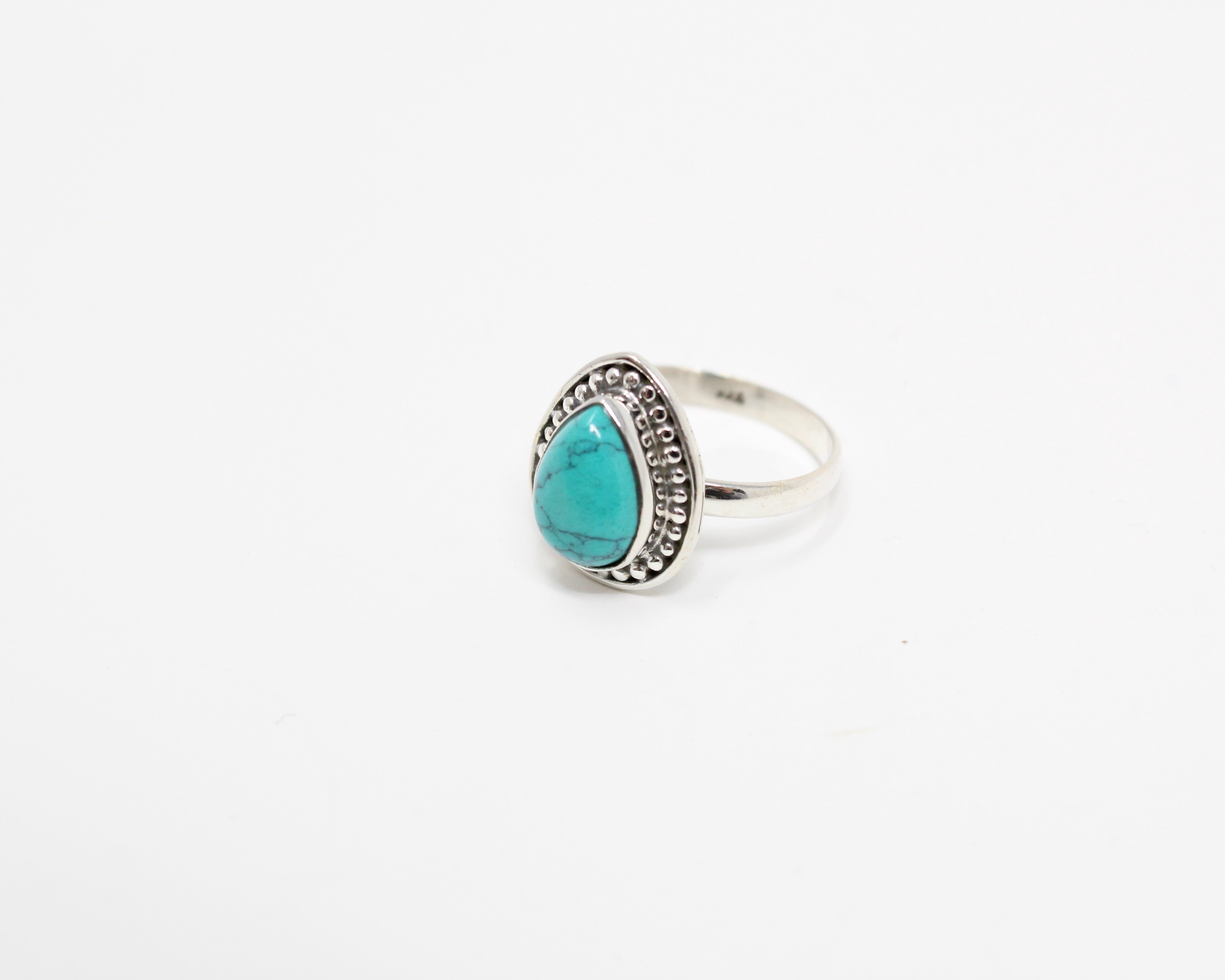ÉLÉGANCE, bague argent sterling et pierre semi-précieuse, TURQUOISE.