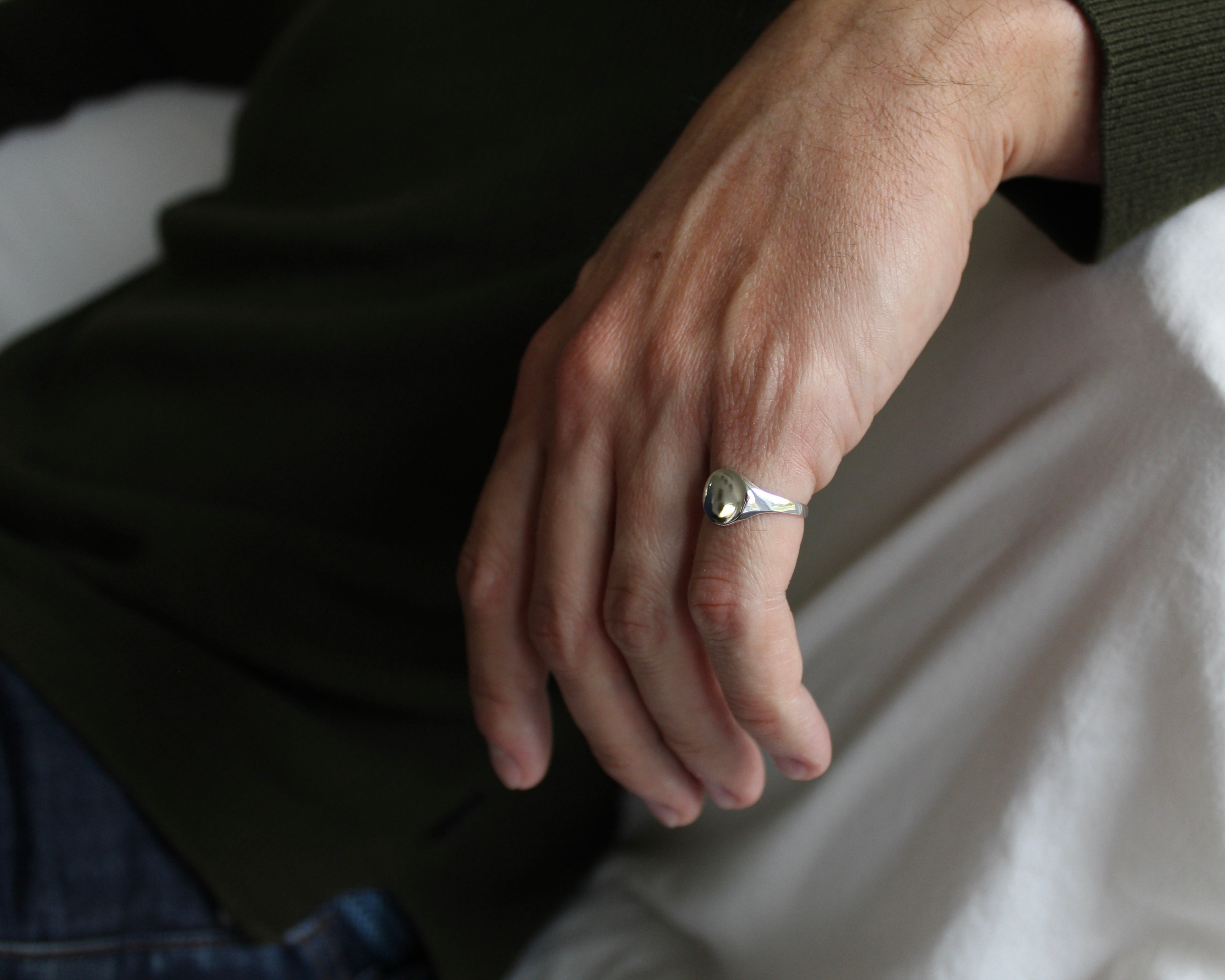 OLI, bague unisexe argent sterling.