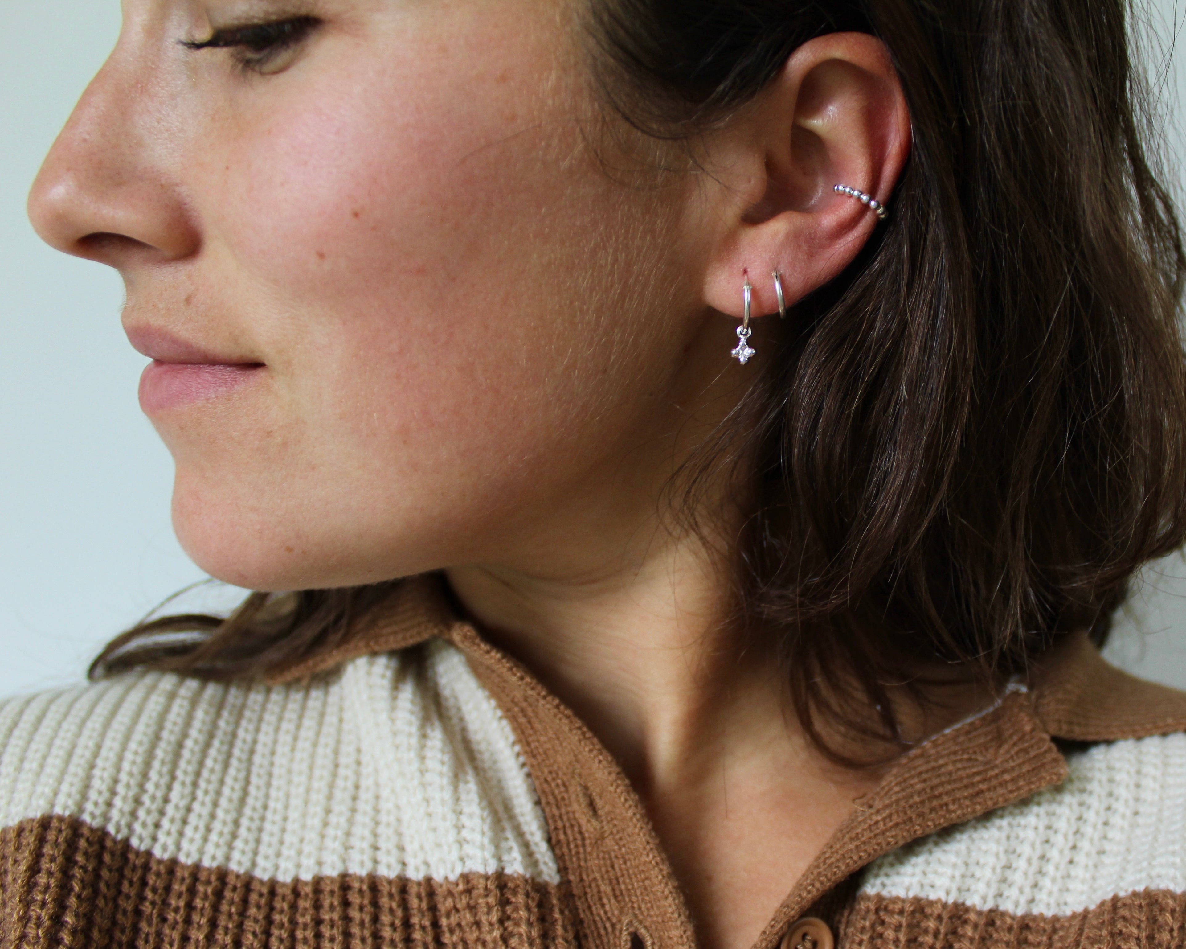 NINA, ear cuff, manchette d'oreille, argent sterling.