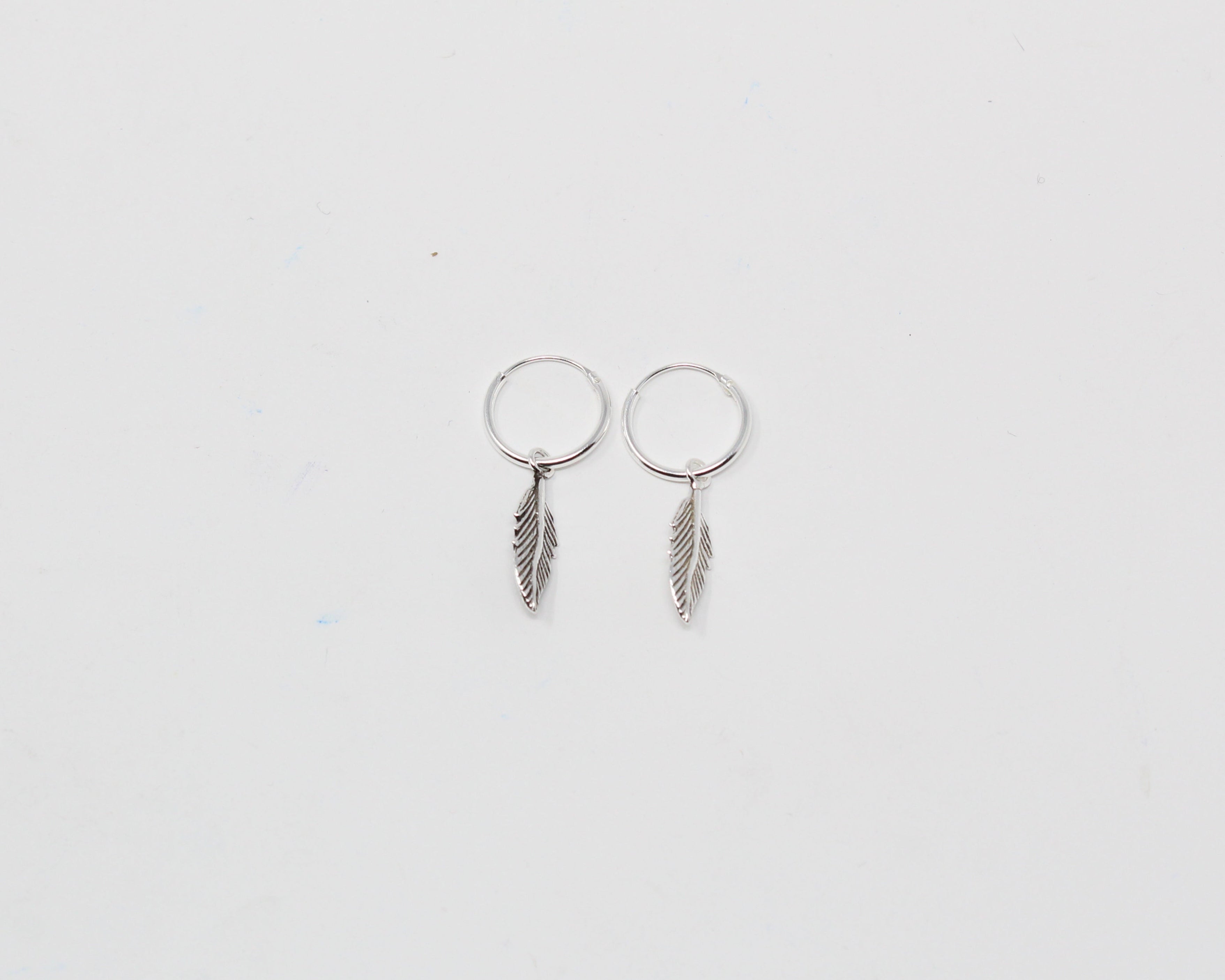 PLUME, boucle d'oreille argent sterling.
