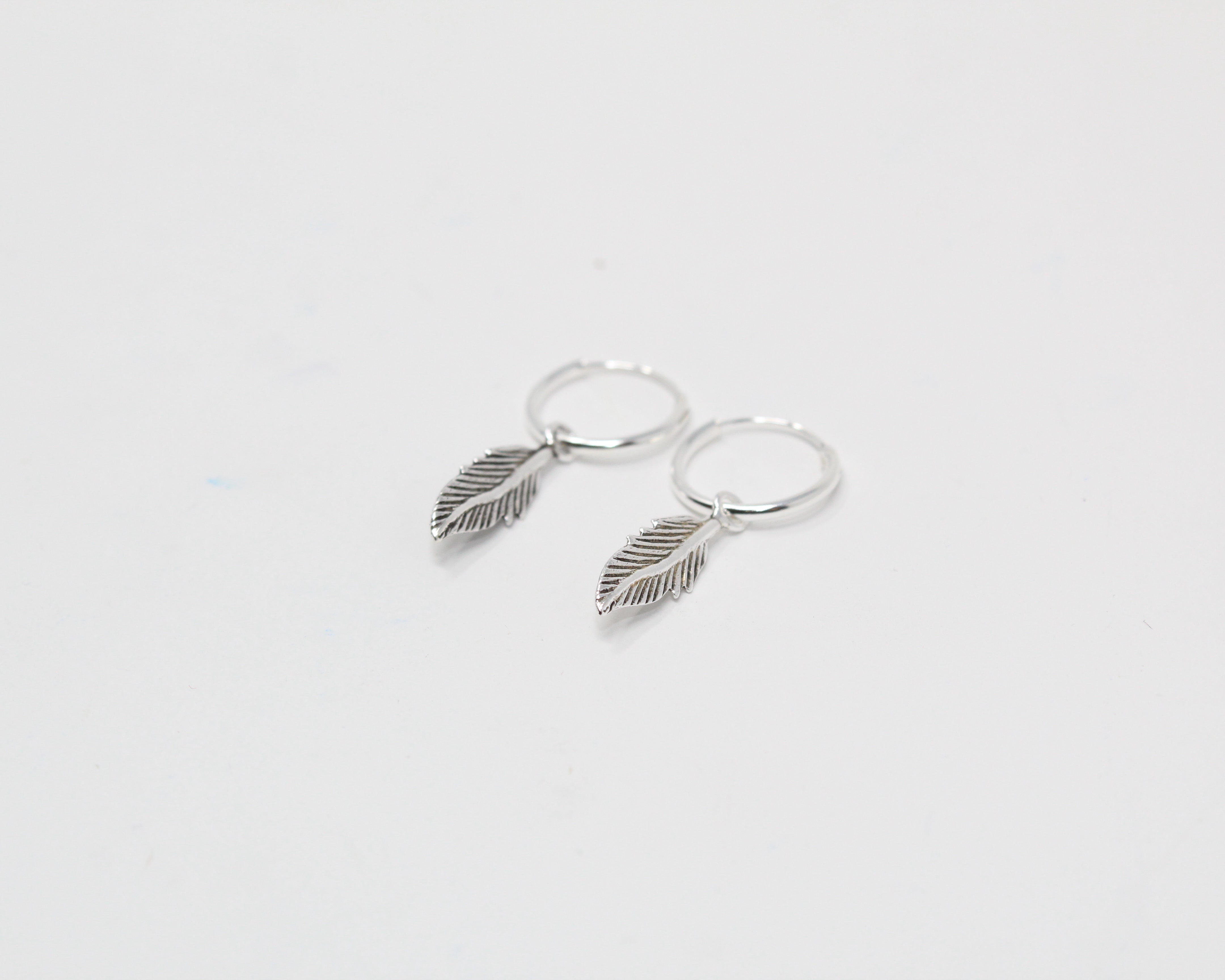PLUME, boucle d'oreille argent sterling.