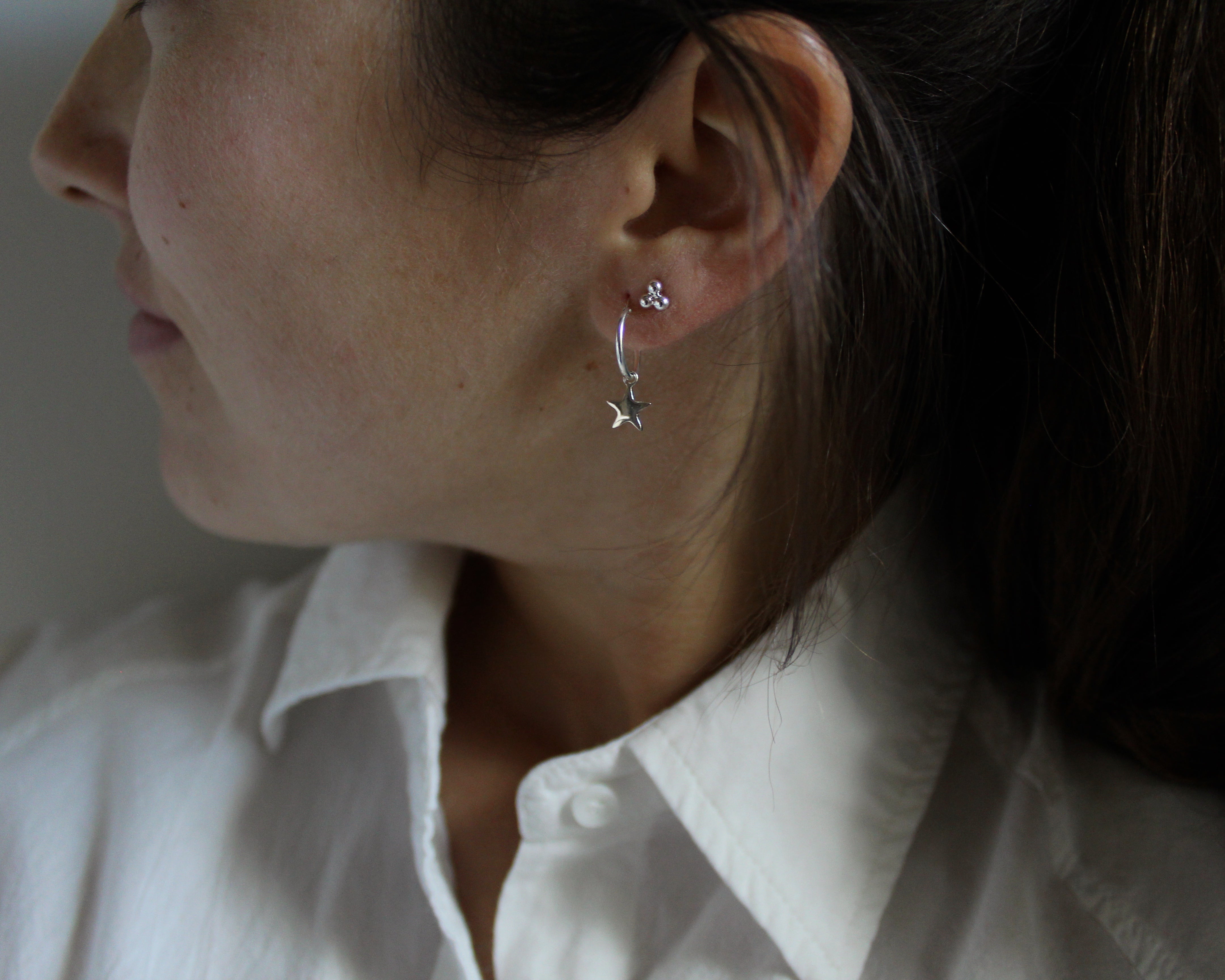 CYAN, boucles d'oreilles argent sterling.