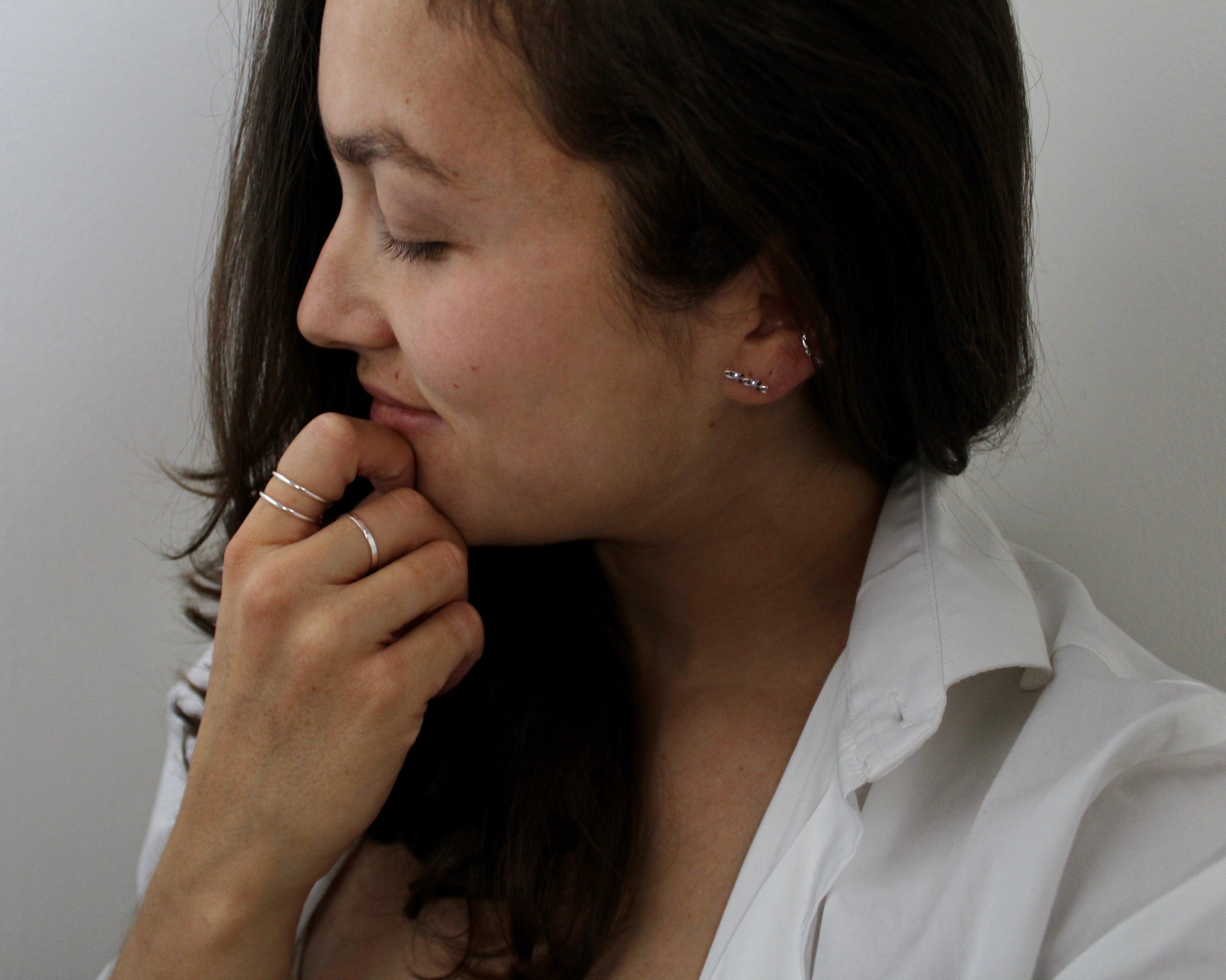 ÉLIE, boucle d'oreille argent sterling.