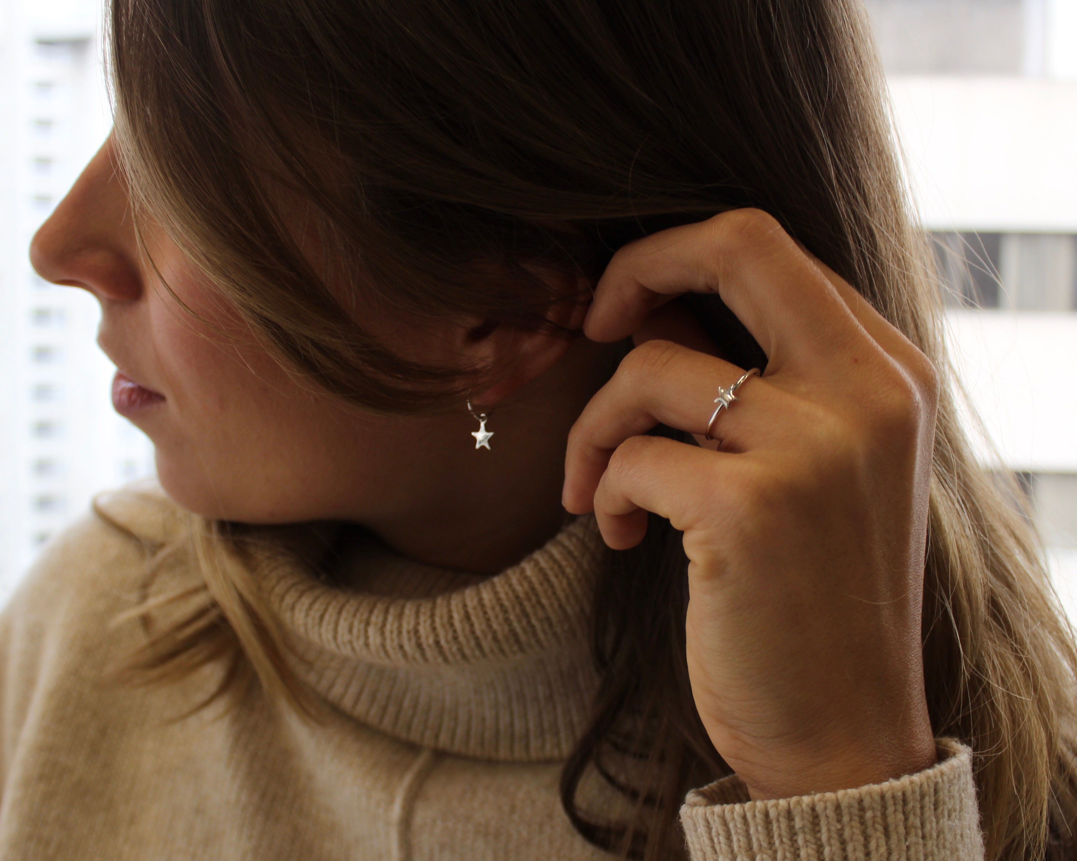 NÉBULEUSE, boucles d'oreilles argent sterling.