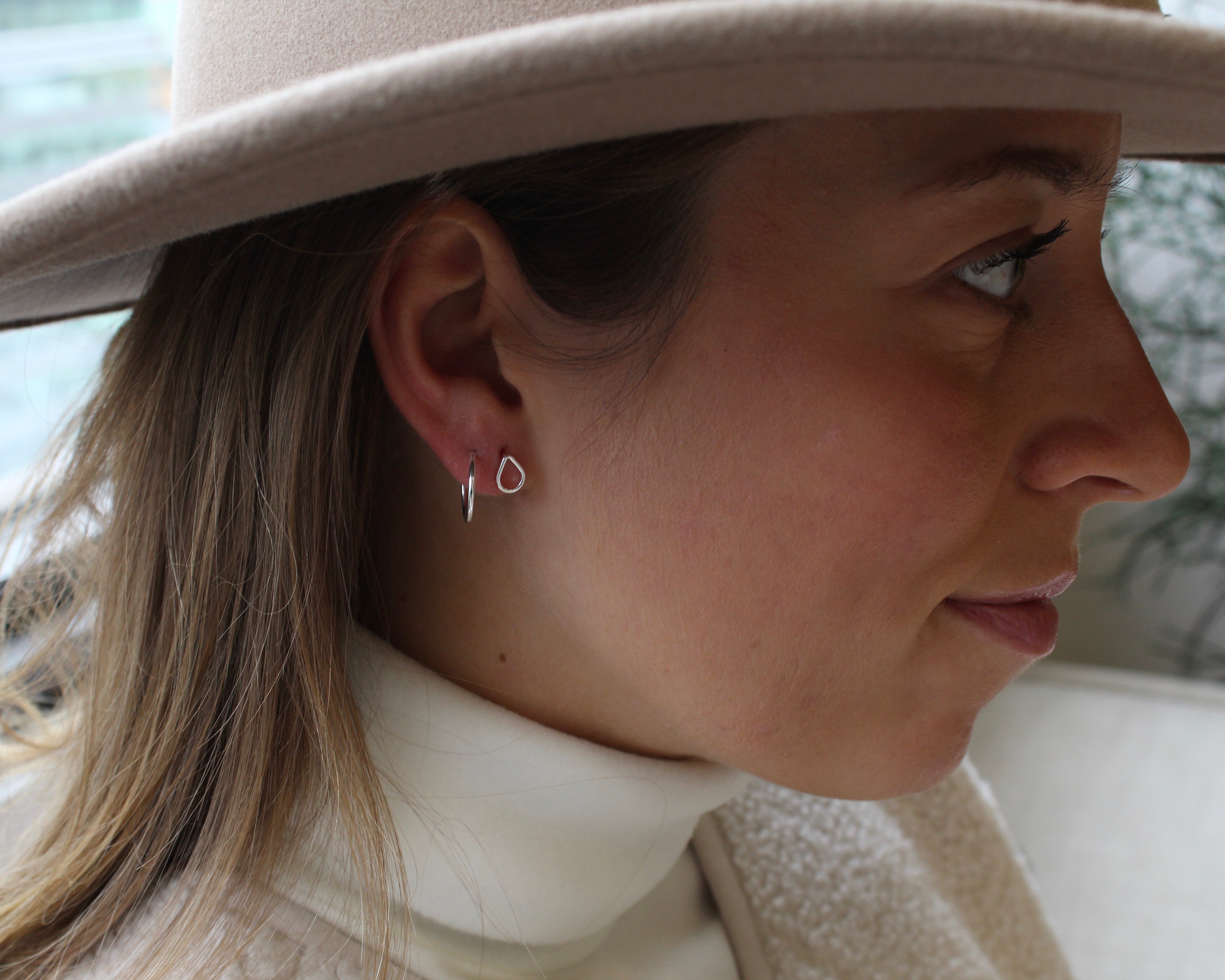 PLUIE, boucles d'oreilles en argent sterling.