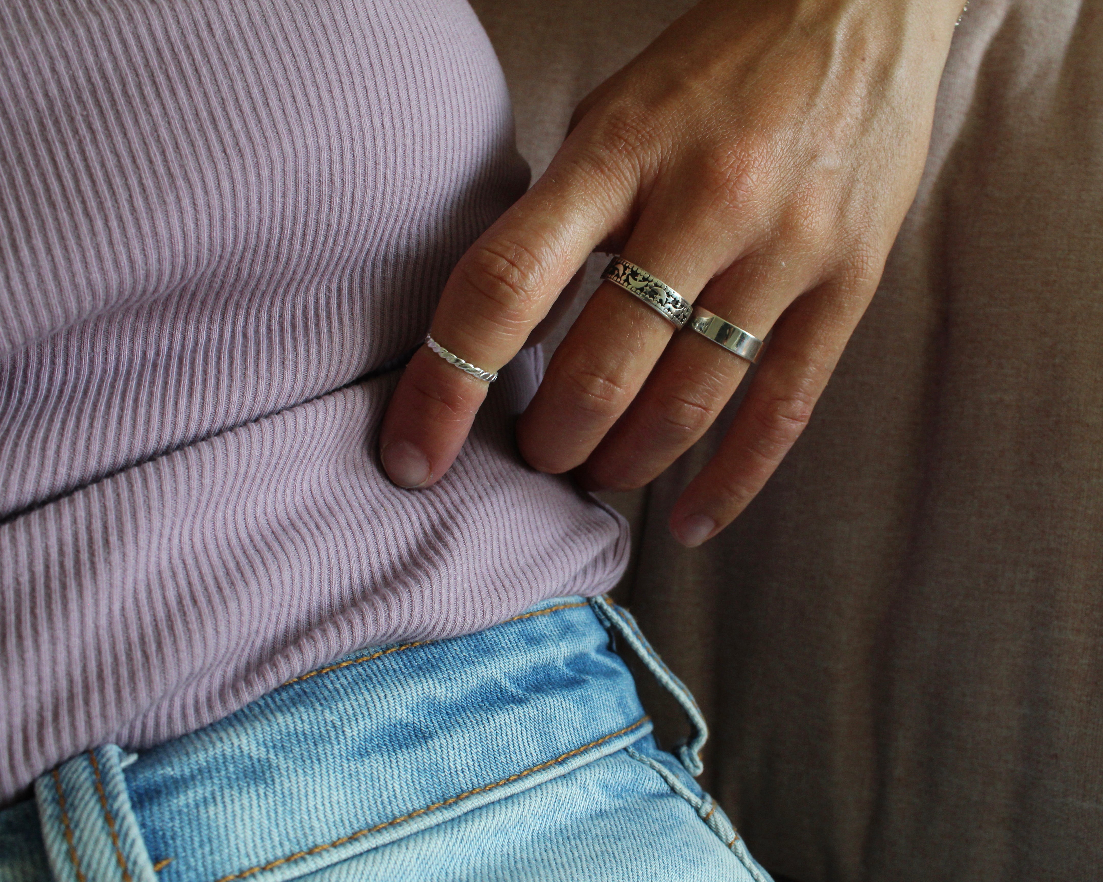 GRAVITÉ, bague argent sterling.