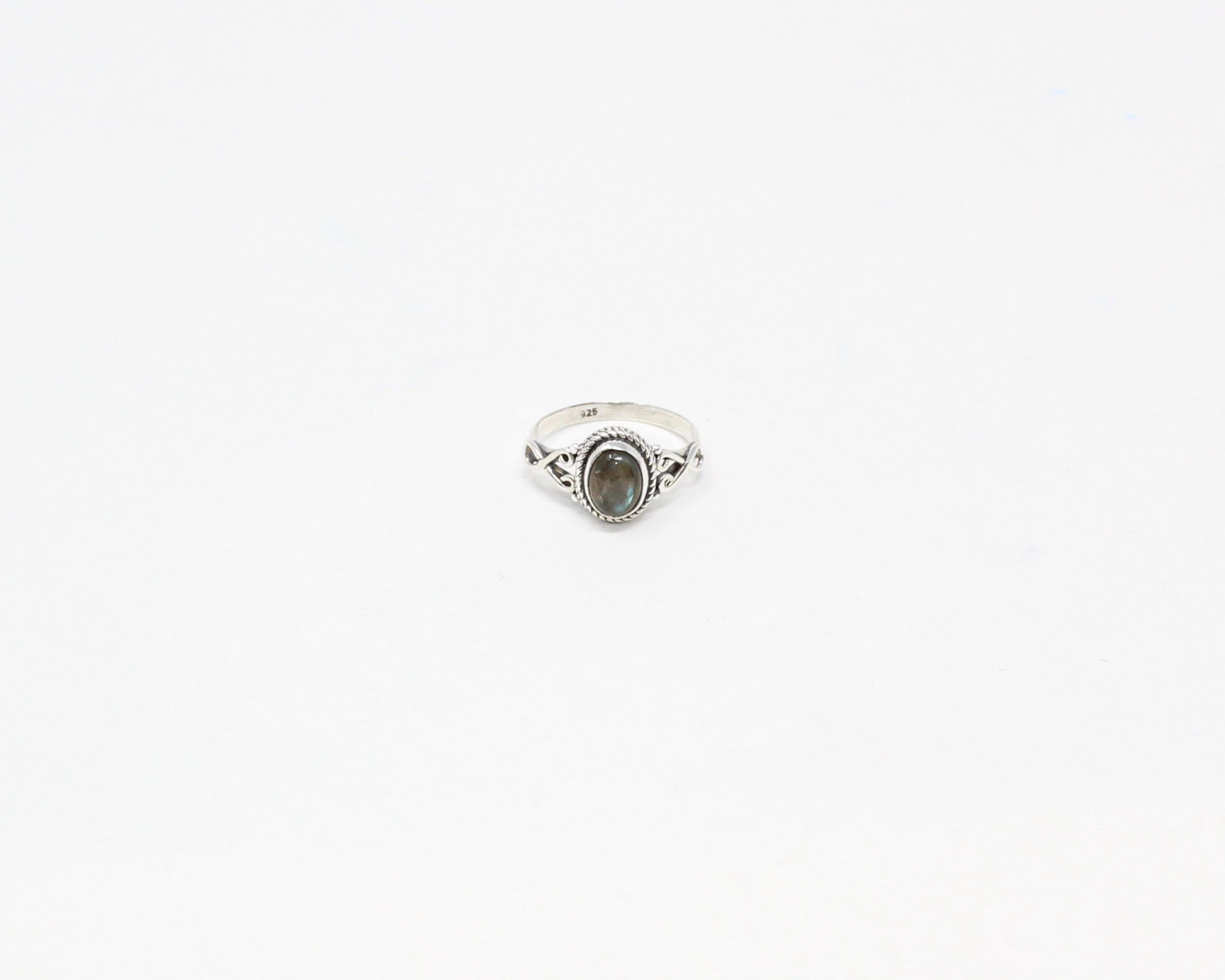 ÉTERNITÉ, bague argent sterling, pierre semi-précieuse, labradorite.