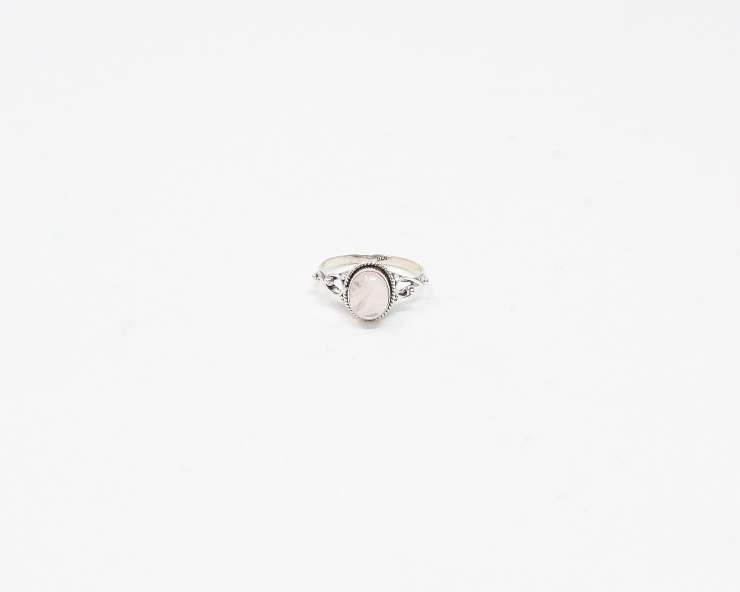 HARMONIE, bague argent sterling, pierre semi-précieuse, quartz rose.