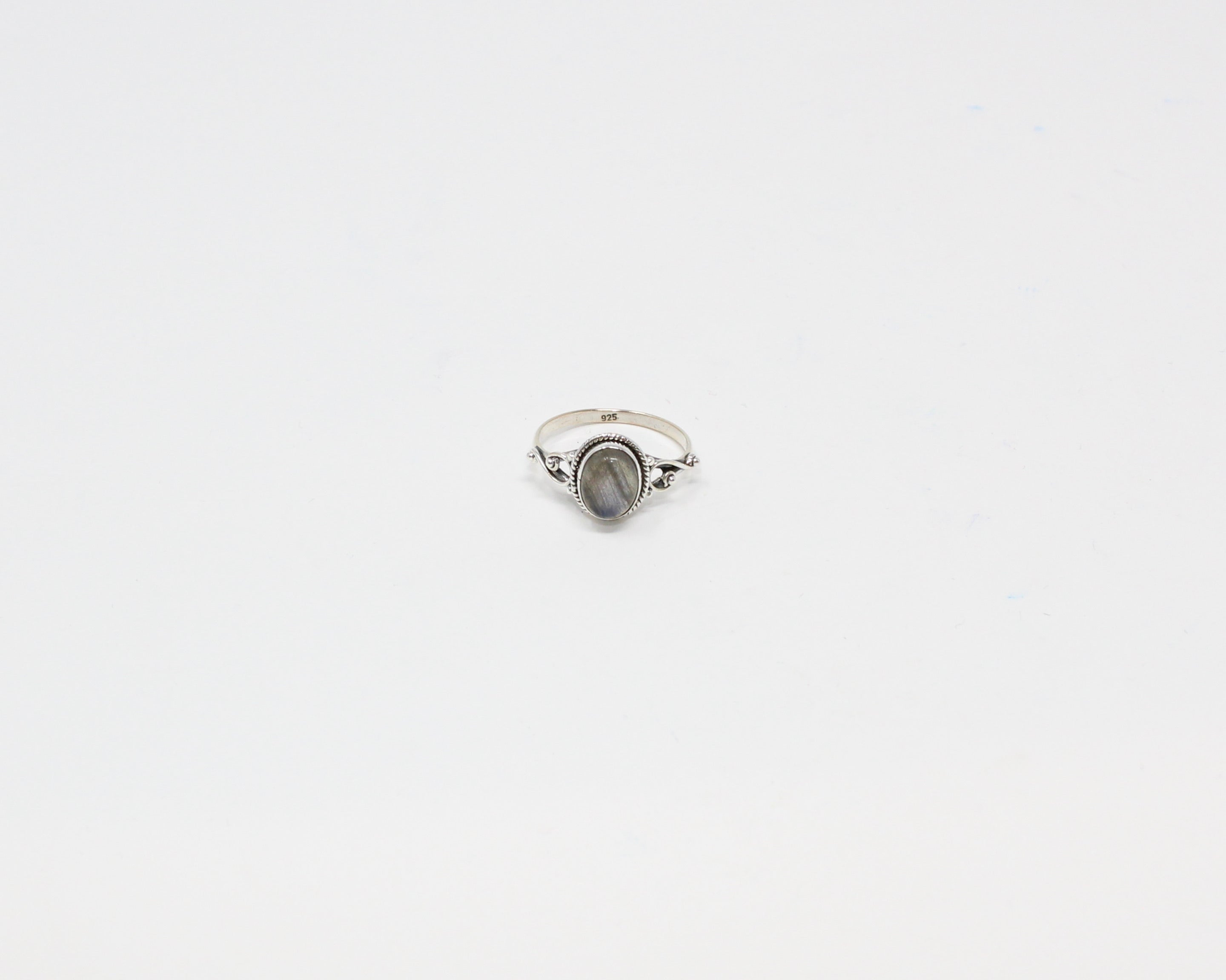 HARMONIE, bague argent sterling, pierre semi-précieuse, labradorite.