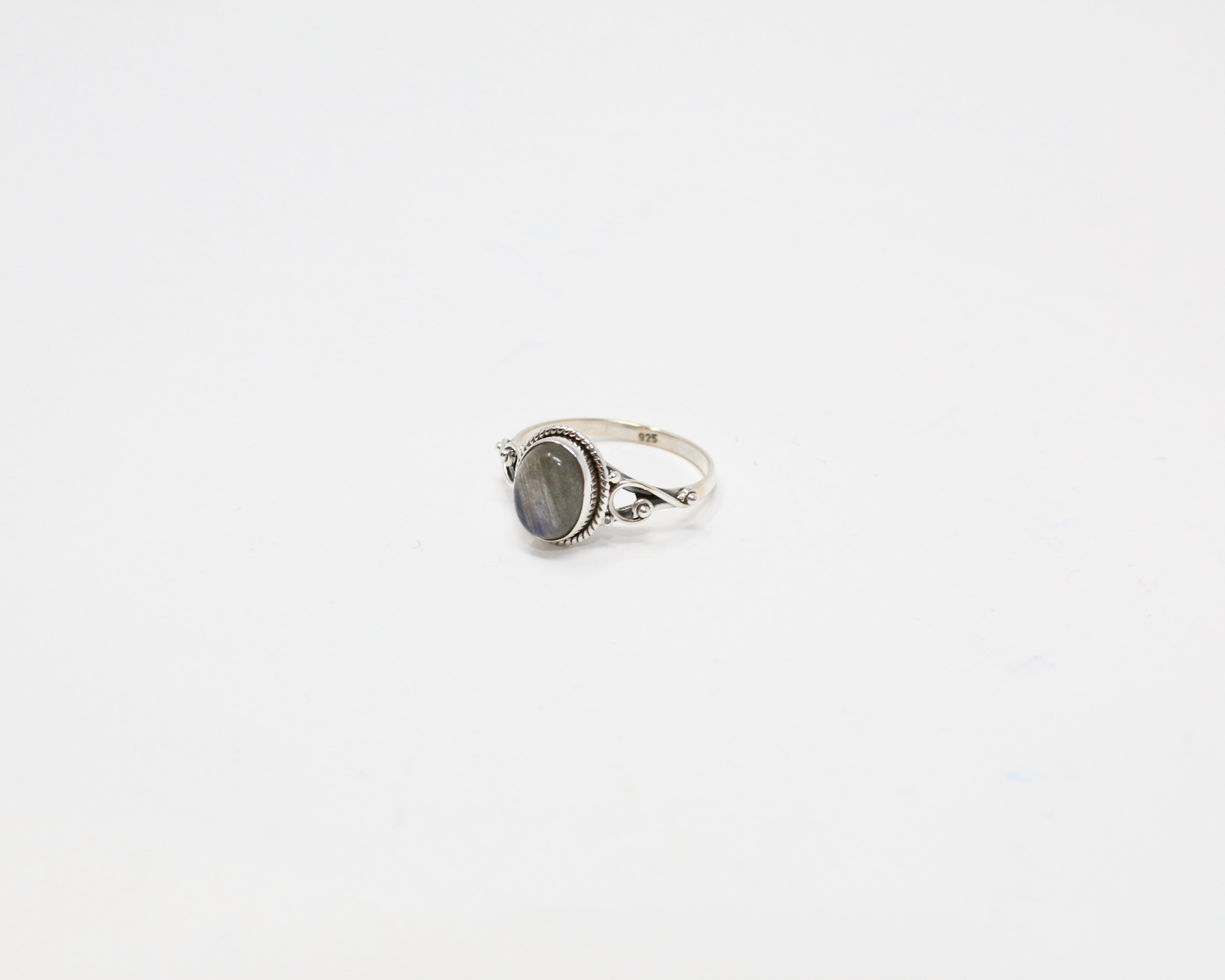 HARMONIE, bague argent sterling, pierre semi-précieuse, labradorite.