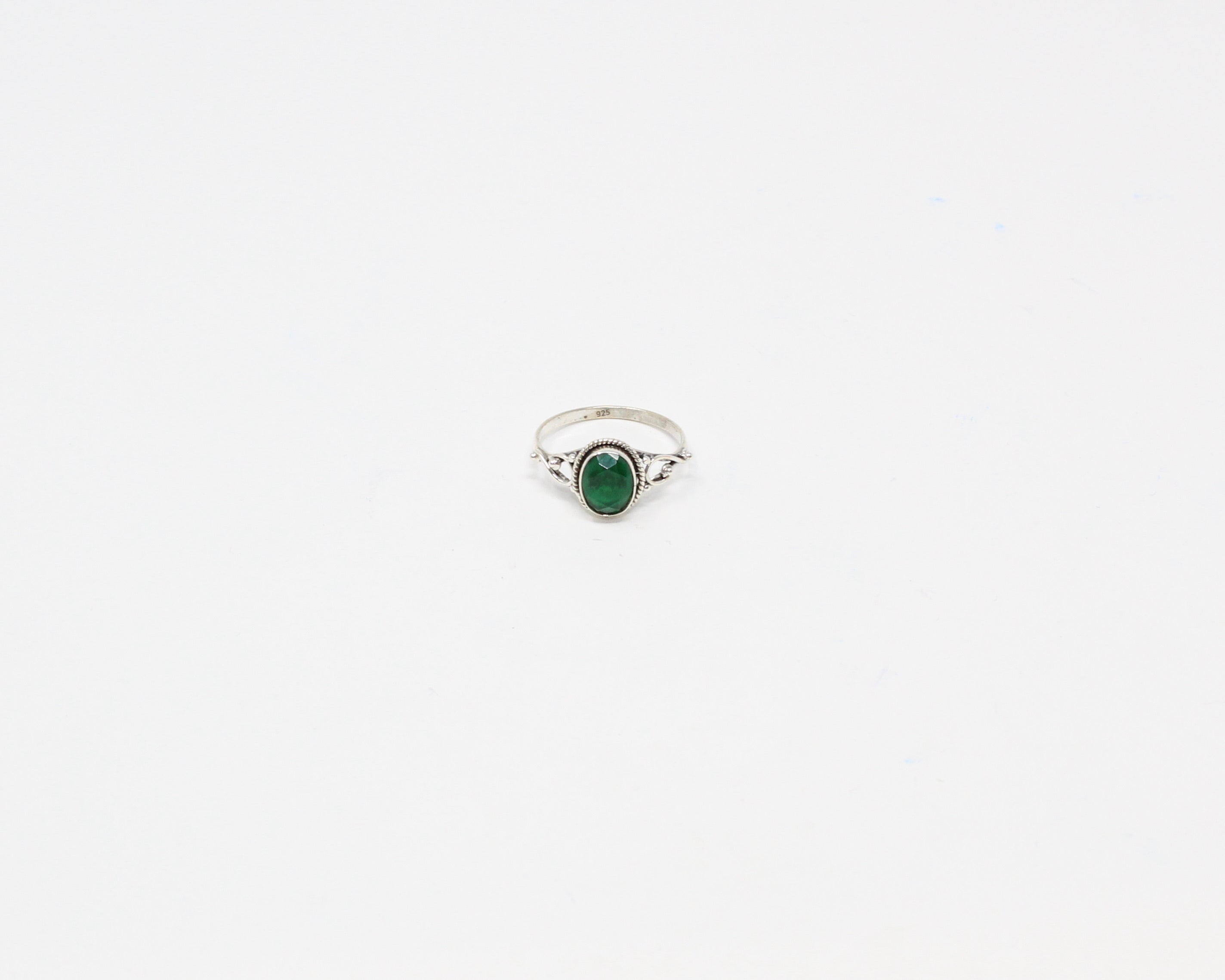 HARMONIE, bague argent sterling, pierre semi-précieuse, émeraude.