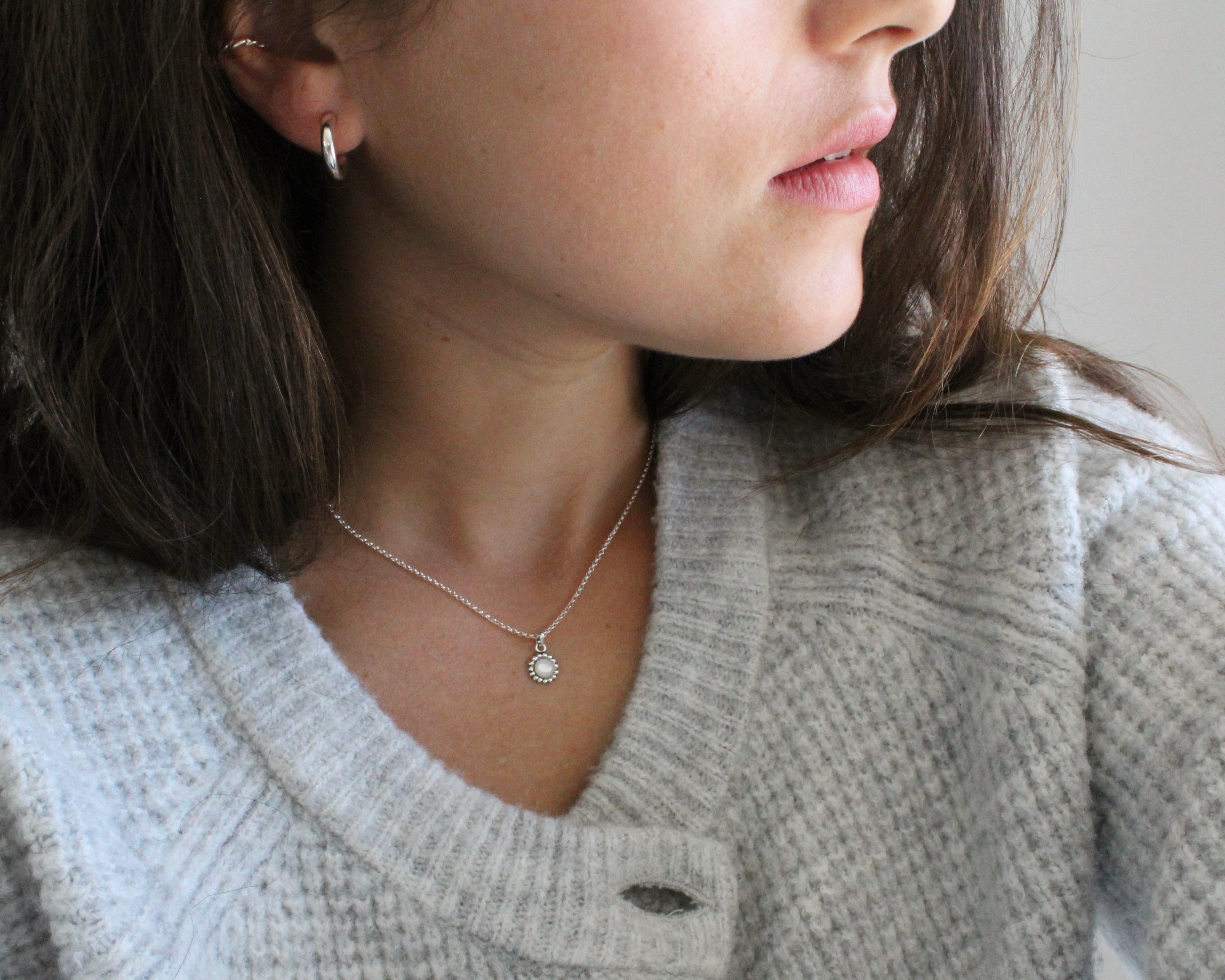 FLEURI, collier argent sterling.