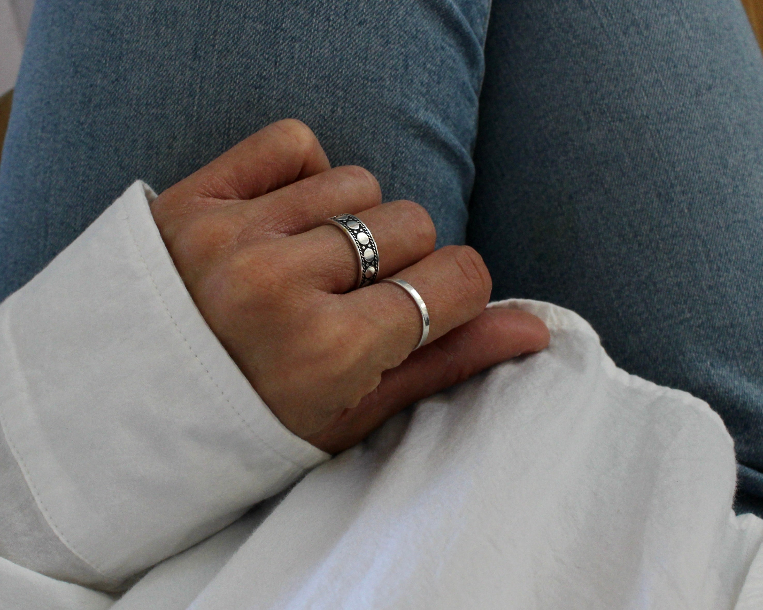 RATTAN, bague argent sterling.