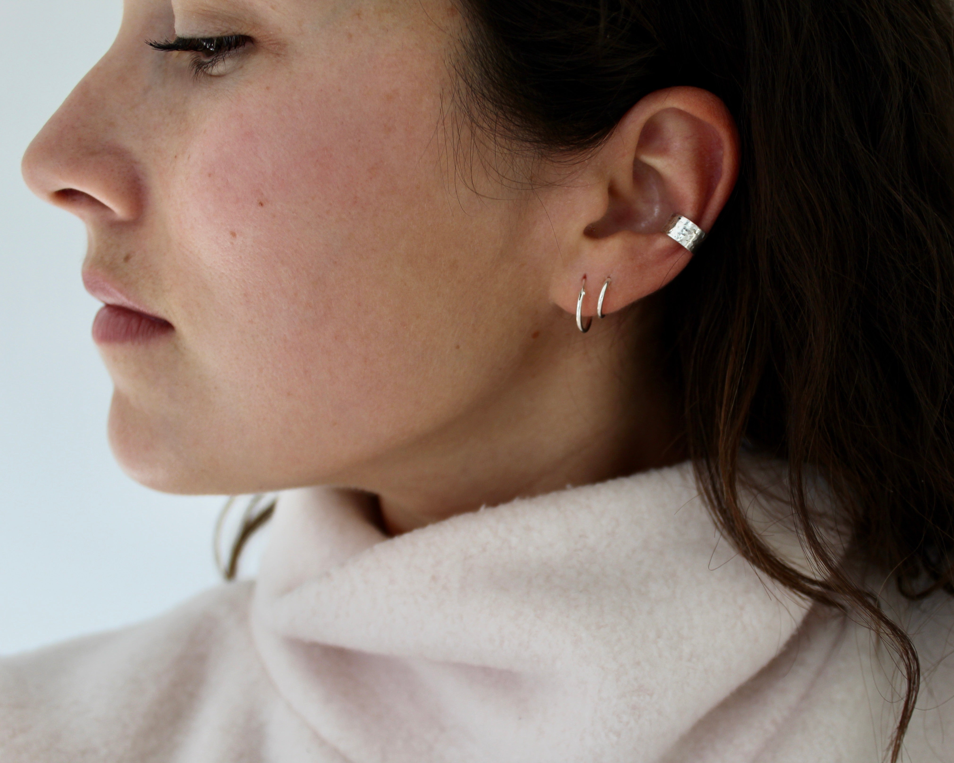 FUTURA, manchette d'oreille en argent sterling. Ear cuff