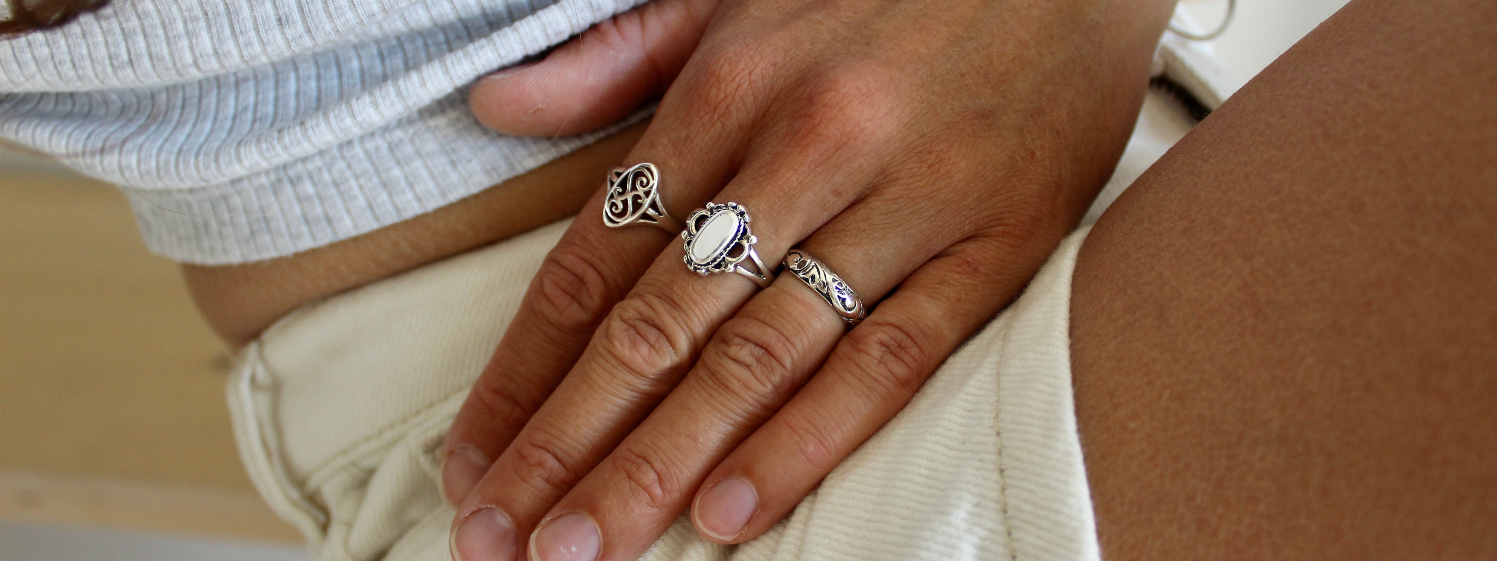 Bagues argent sterling.