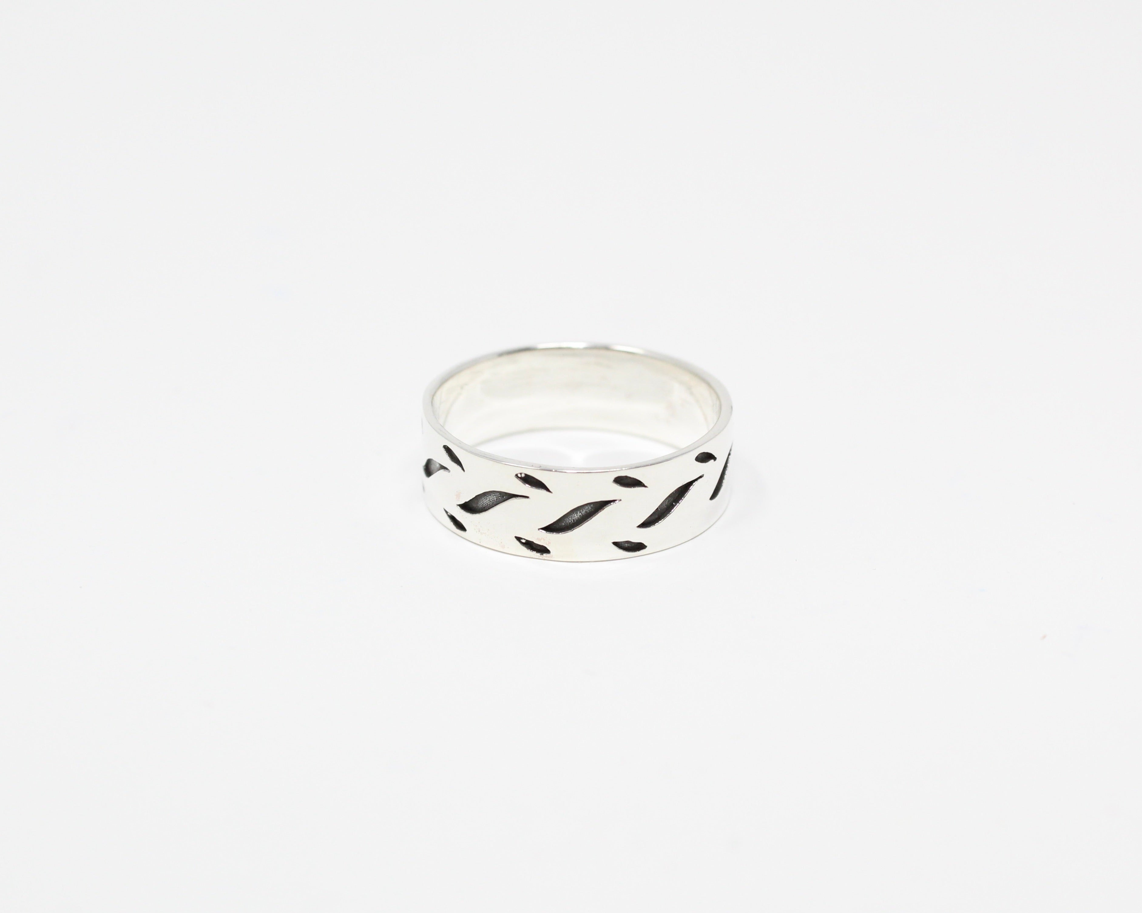 LAURIER, bague argent sterling.