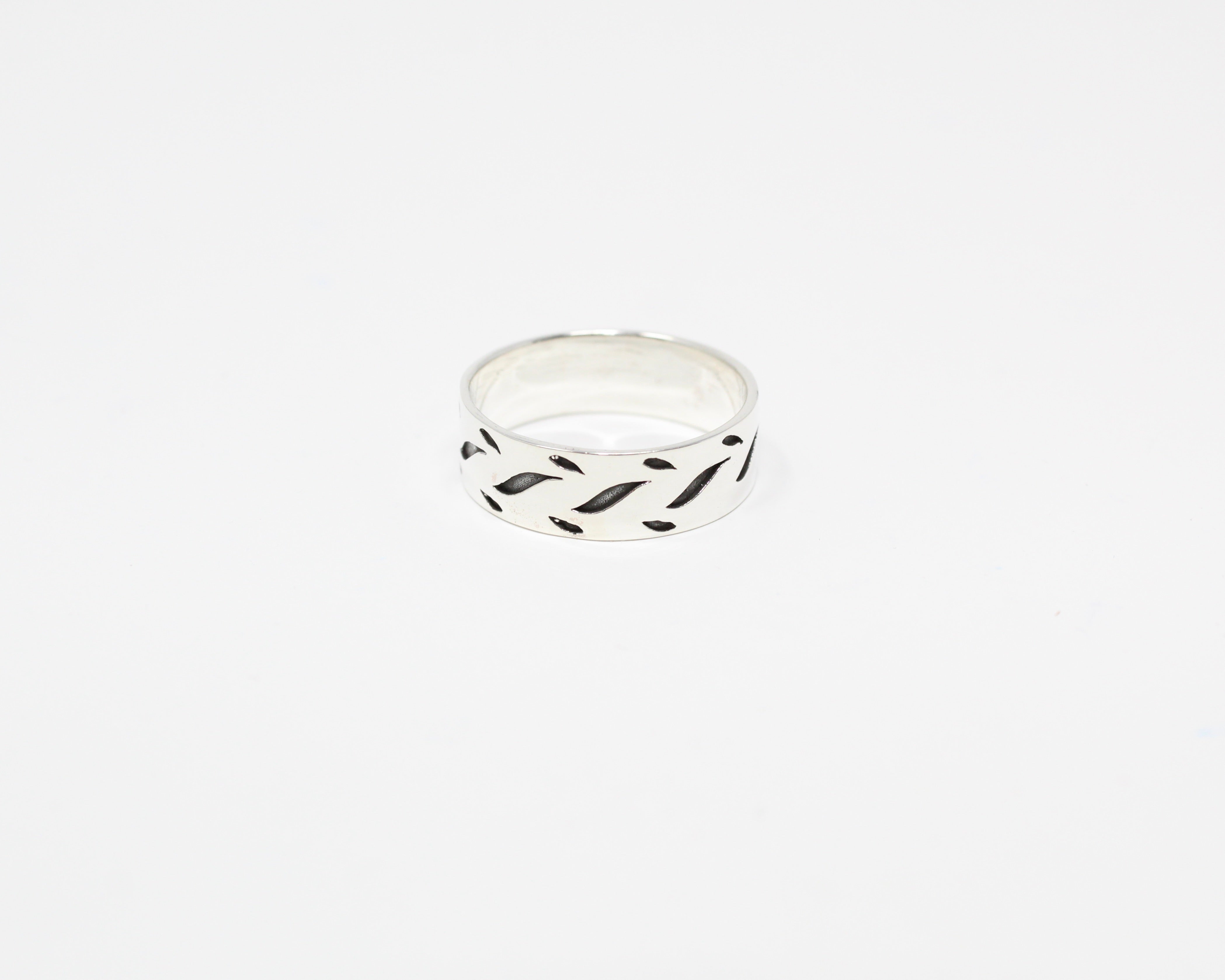 LAURIER, bague argent sterling.