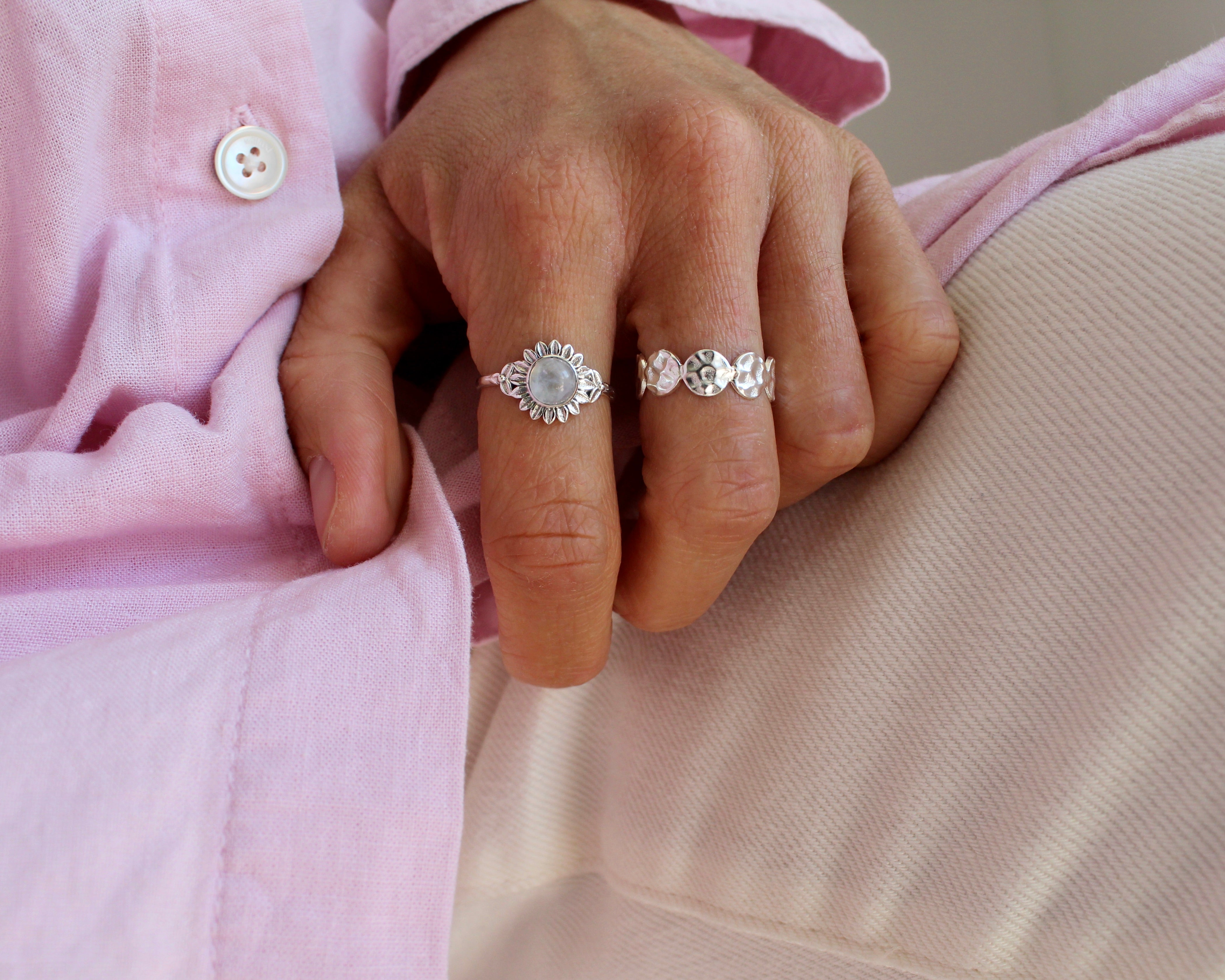 LUNAIRE, bague argent sterling.