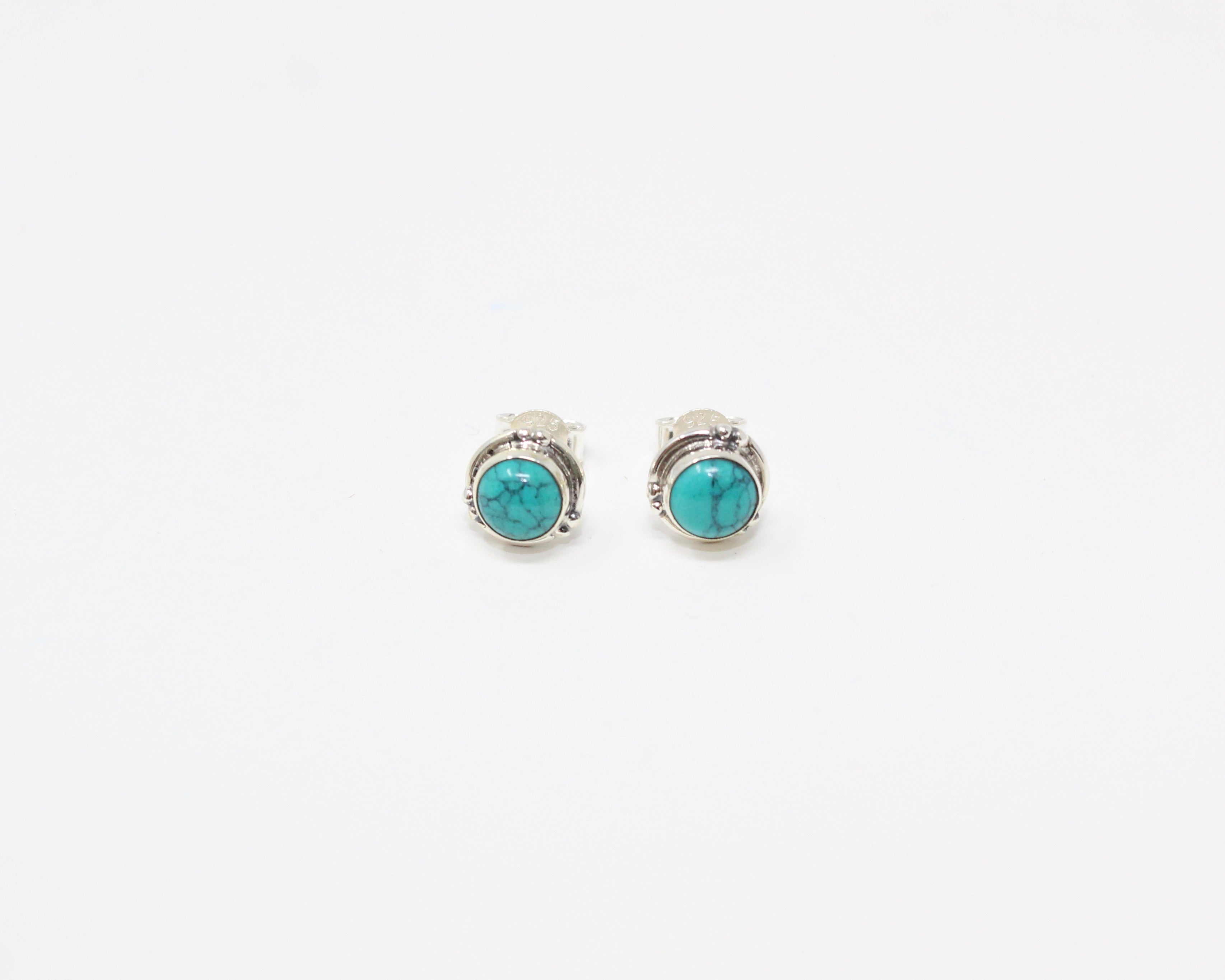 GRACE, boucles d'oreilles, argent sterling et pierre semi-précieuse, turquoise.